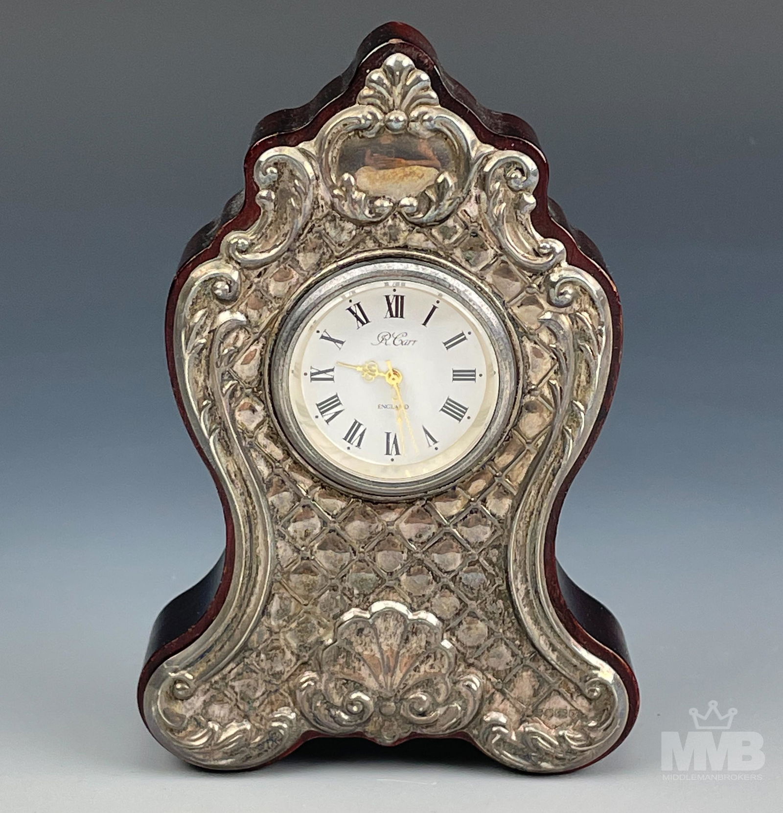 R Carr Sheffield Sterling Wood Quartz Shelf Clock (1 of 5)