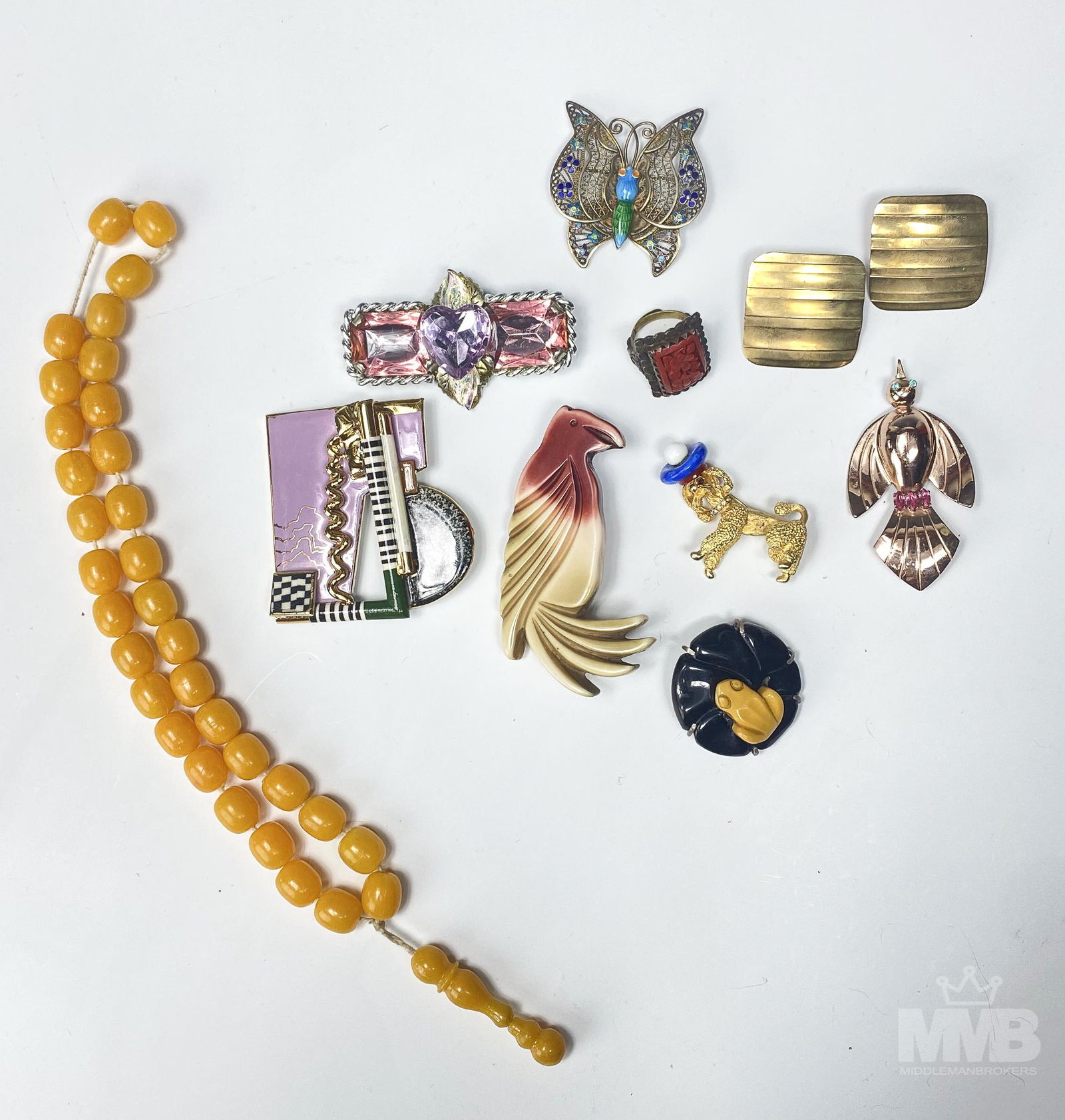 Coro Pearce Mandle Silver Filigree Booch Pin LOT (1 of 6)