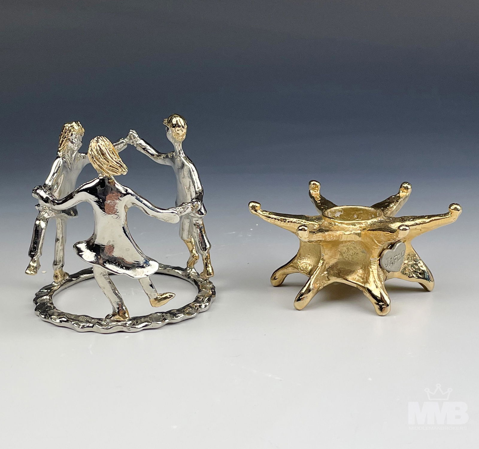 Yaacov Heller Metal Figural Judaica Candleholders (1 of 4)