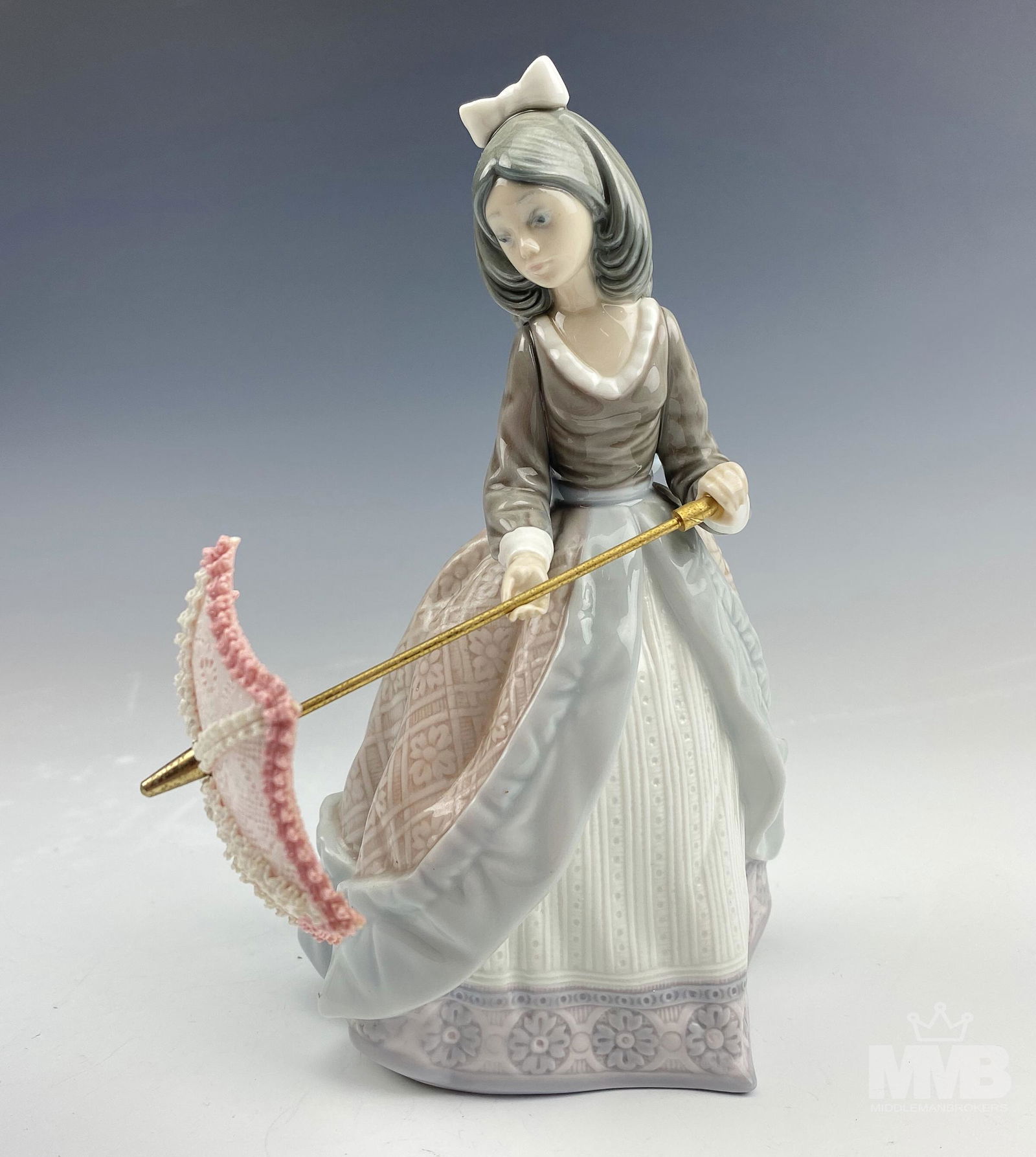 Lladro Jolie # 5210 Girl w/ Pink Parasol Figurine (1 of 6)