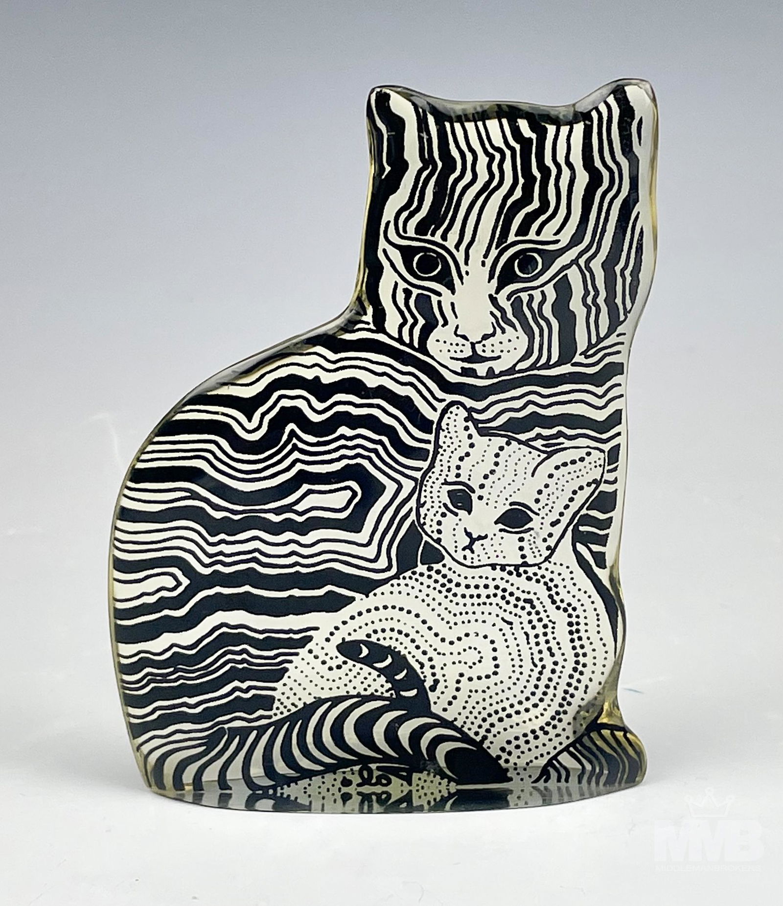 Abraham Palatnik Lucite Mama Cat Kitten Sculpture (1 of 4)