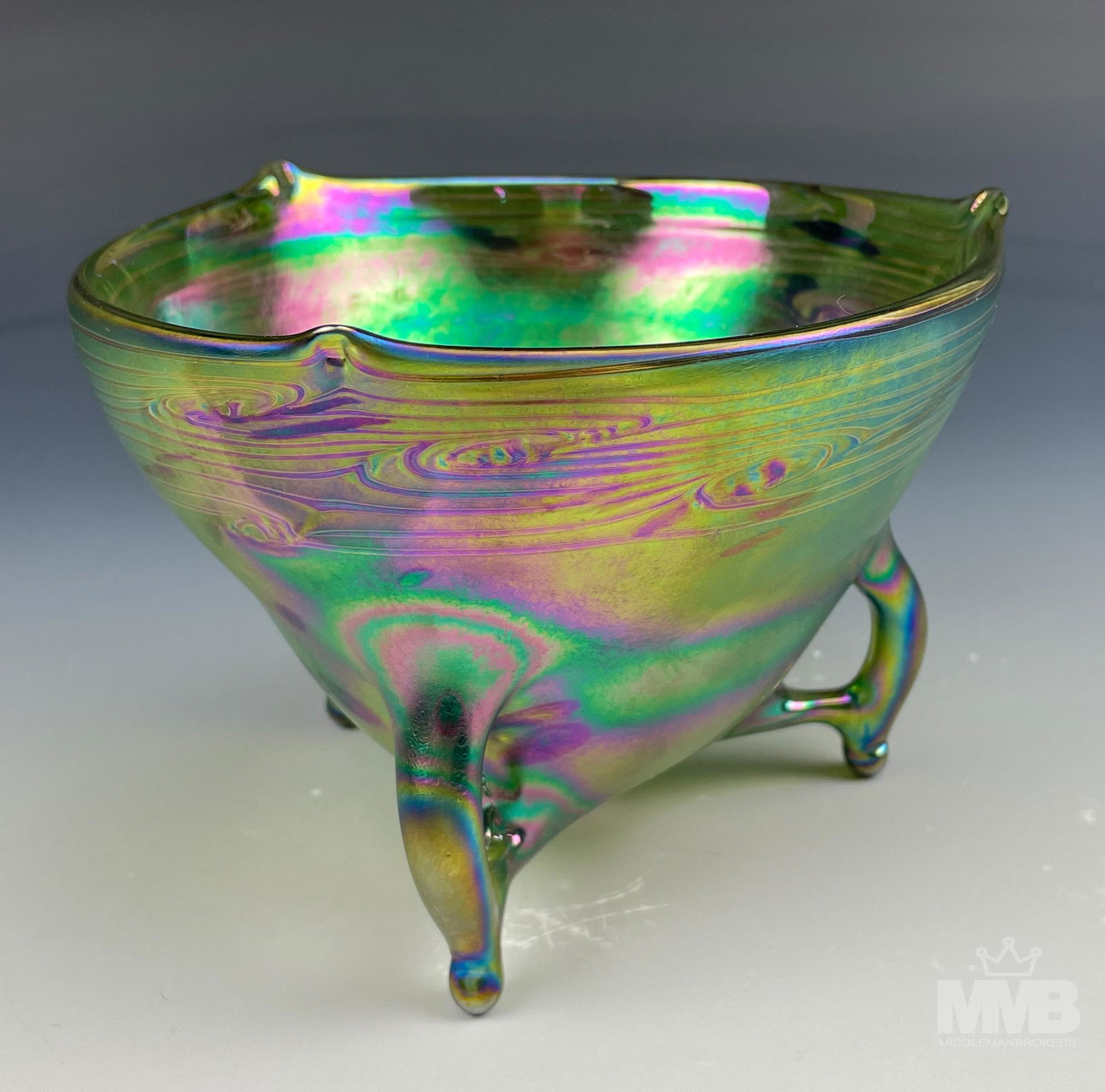 Igor Muller Iridescent Art Nouveau Art Glass Bowl (1 of 5)