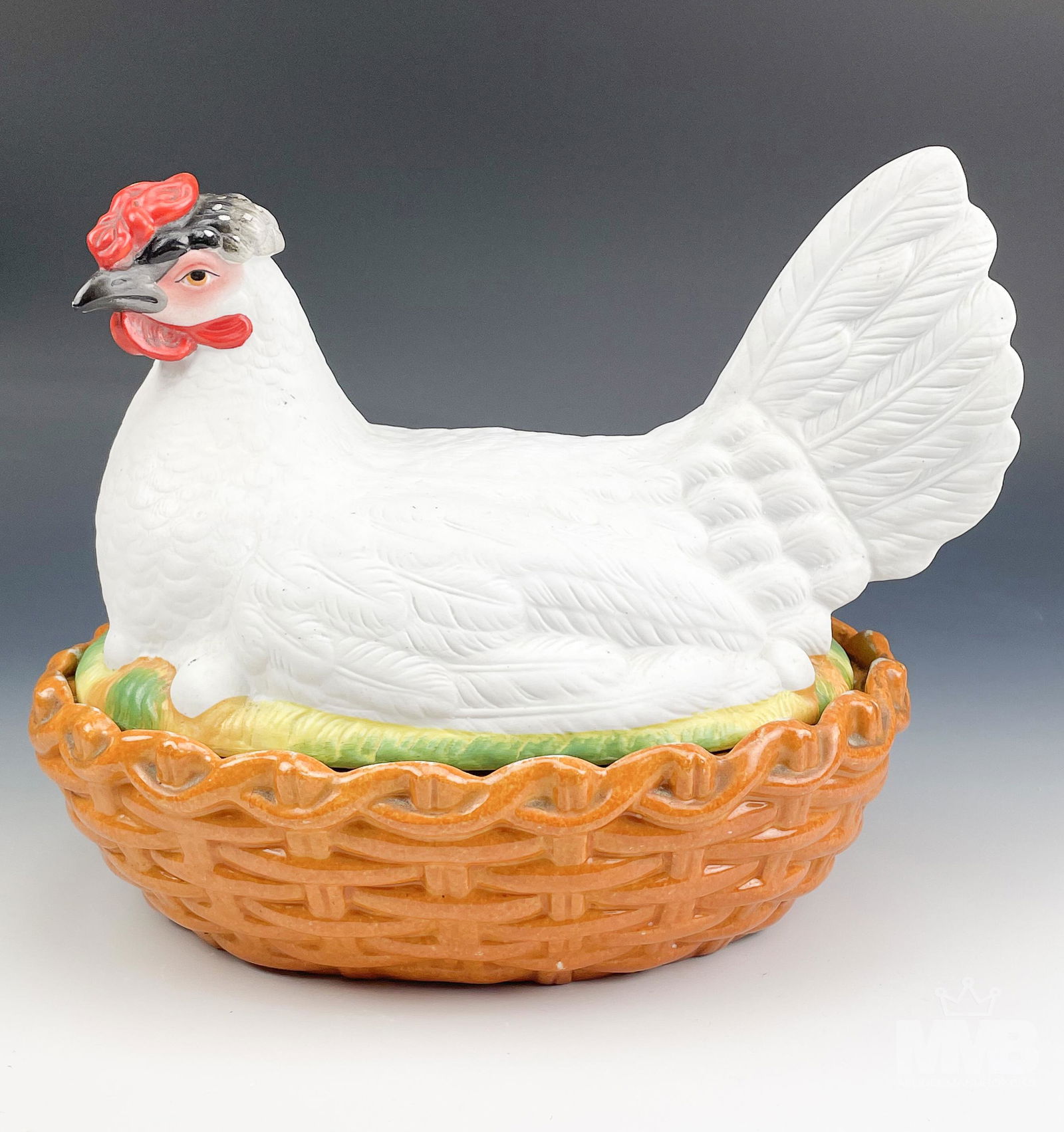 Antique Staffordshire Nesting Hen on Basket Tureen (1 of 8)