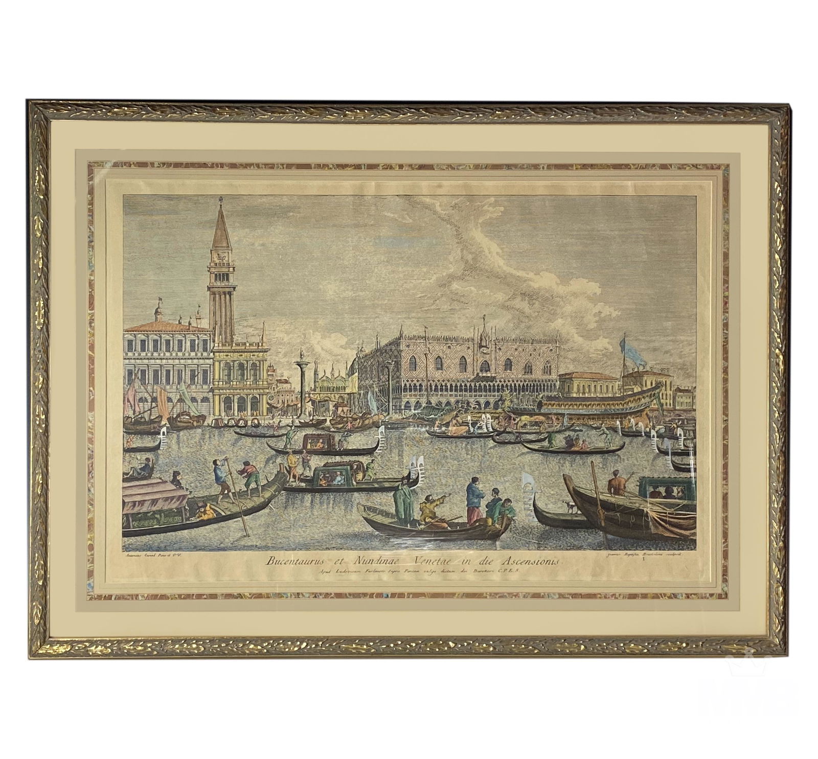 Venetian Canaletto Hand Colored Engraved Etching (1 of 7)