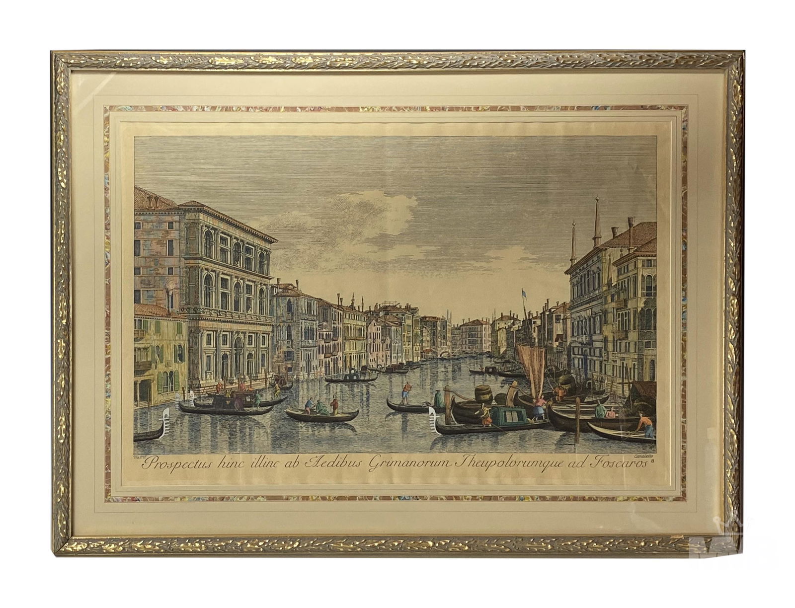 Venetian Canaletto Hand Colored Engraved Etching (1 of 6)
