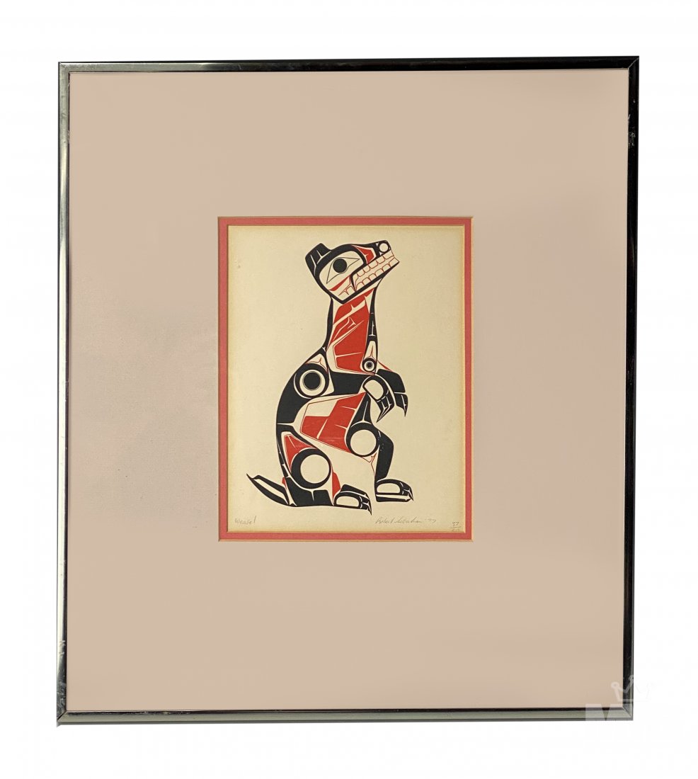 Robert Sebastian 20th C Weasel Lithograph (1 of 4)