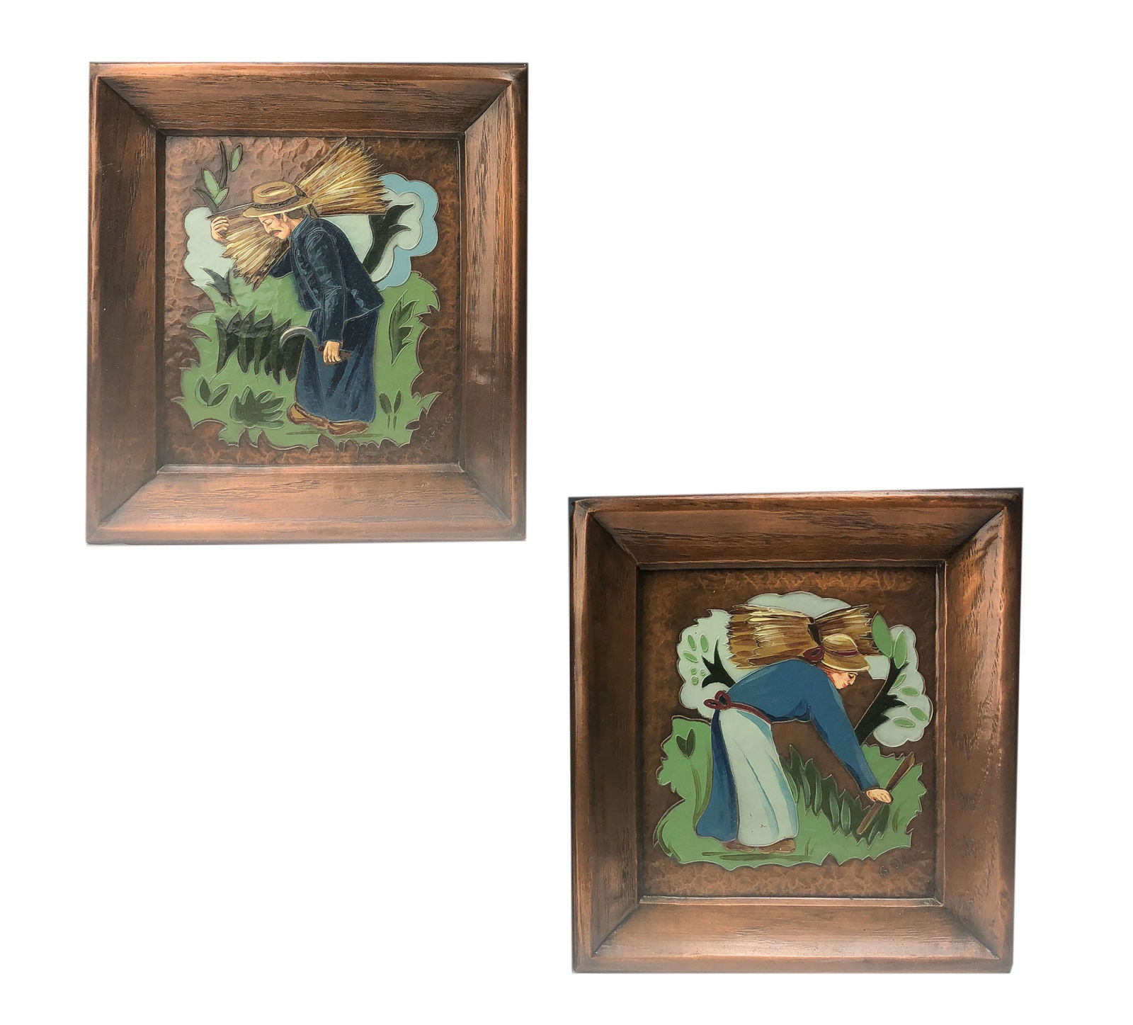 2 Albert Gilles Folk Art Enamel on Copper Painting (1 of 6)