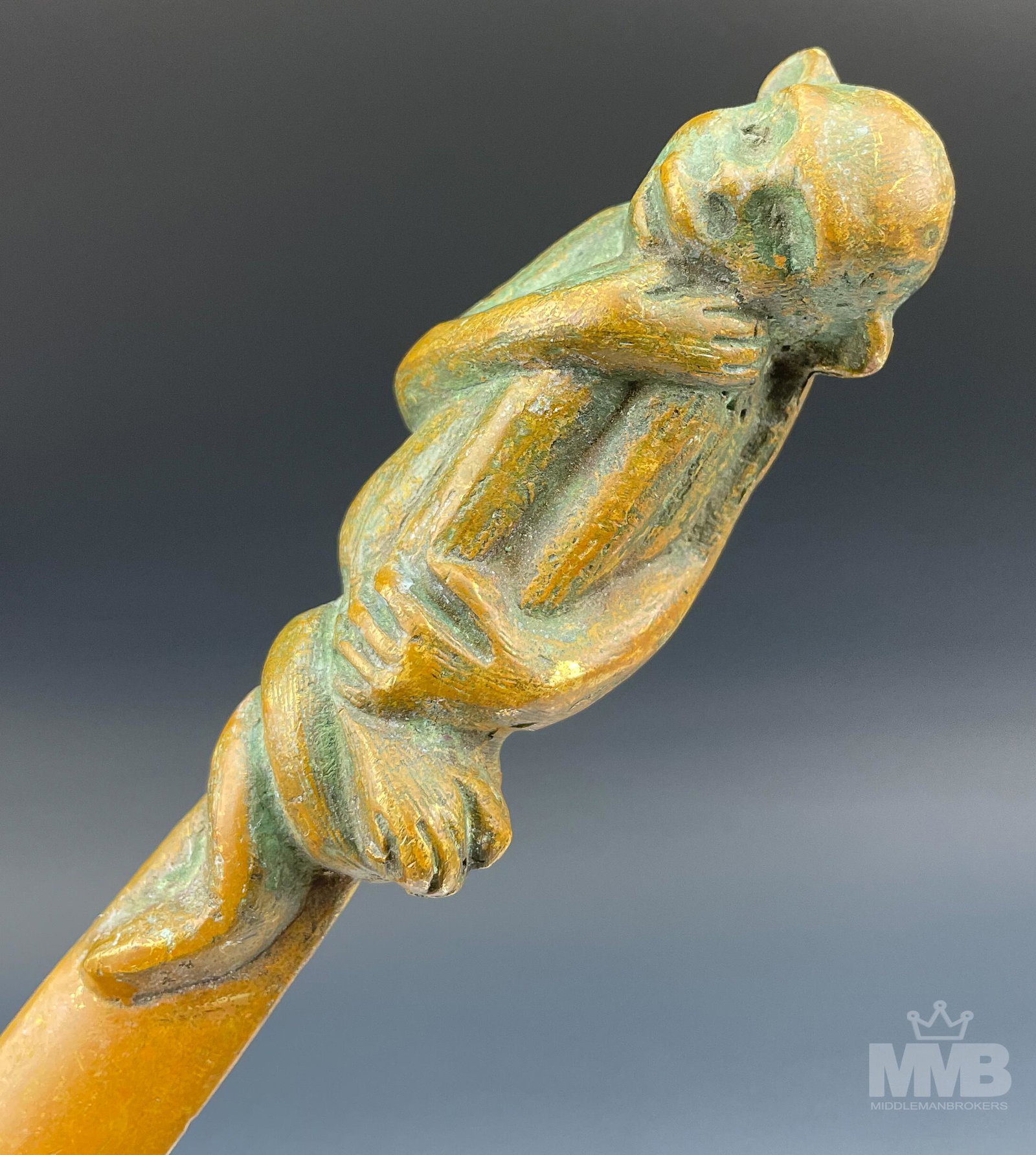 Antique Bronze 9" Monkey Desk Mail Letter Opener (1 of 5)