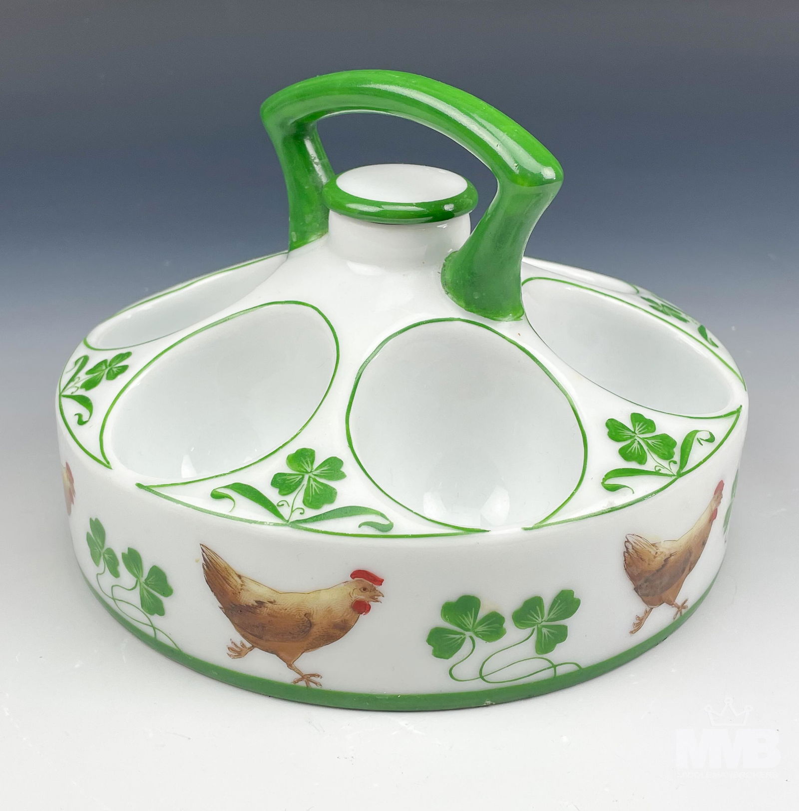 German Porcelain Handled 6 Egg Warmer Server Dish (1 of 5)