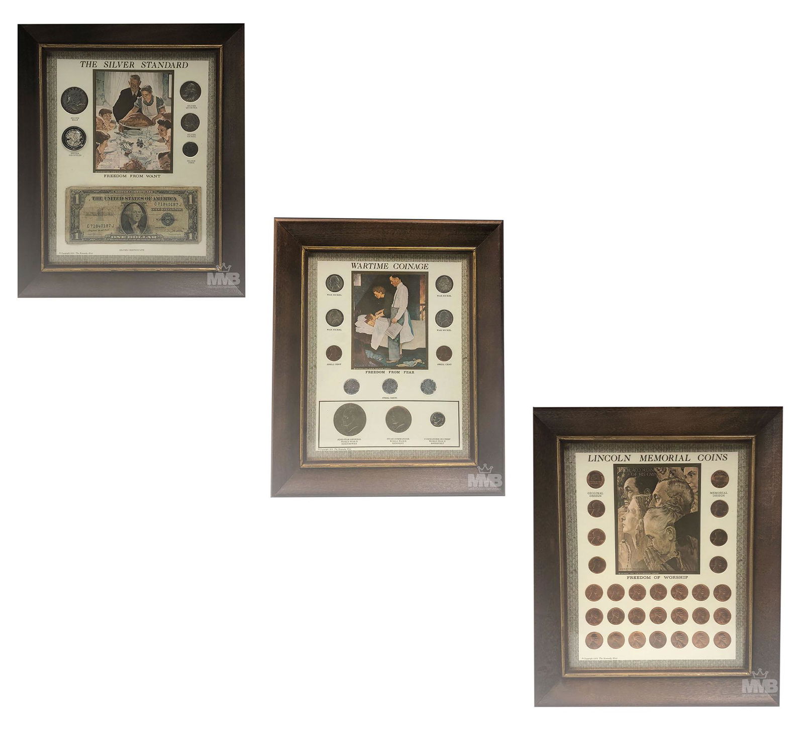 Estate Collection Lot 3 Custom Wood Frame US Coins (1 of 9)