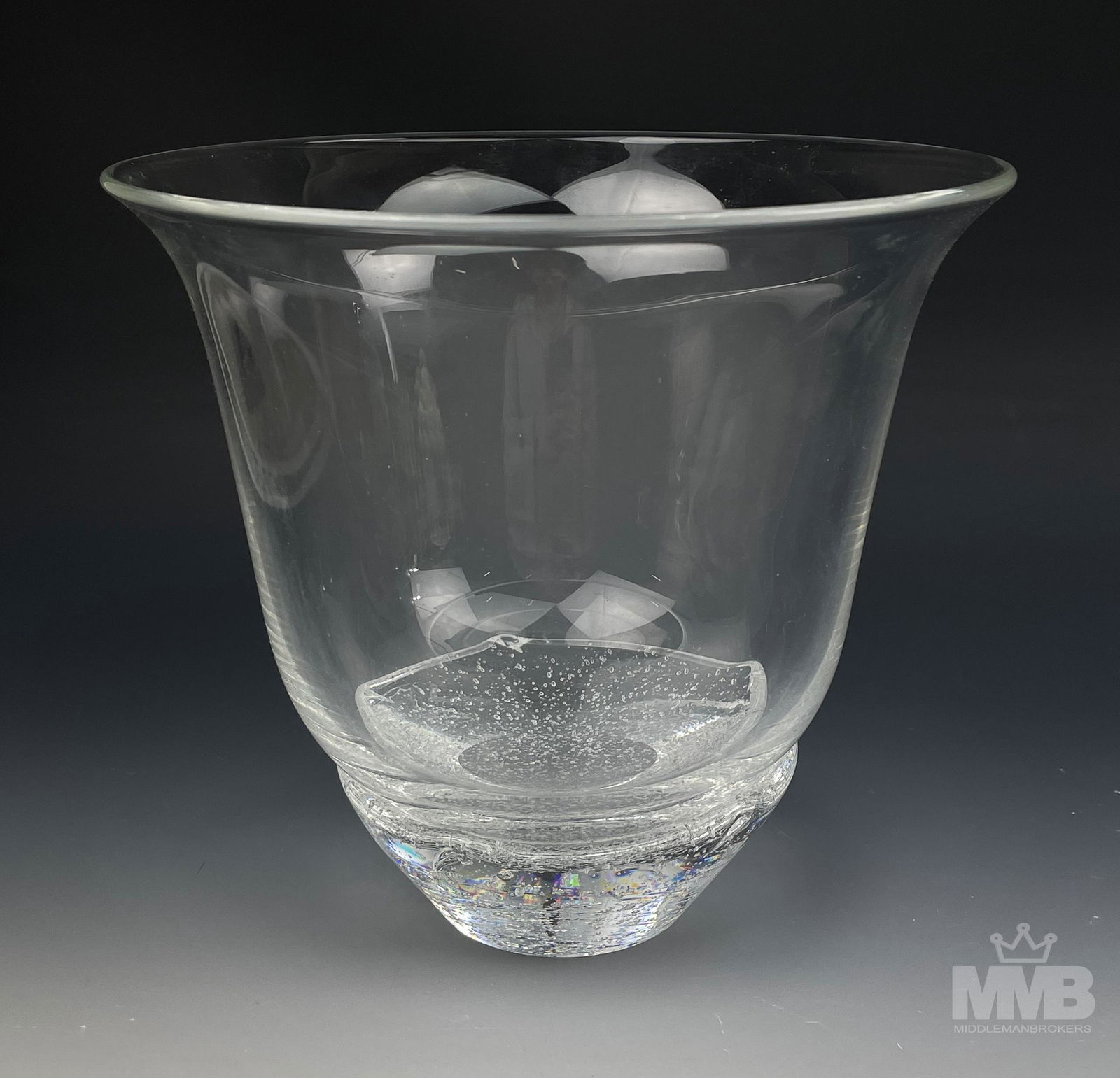 Steuben Crystal Oceana Studio Blown Art Glass Bowl (1 of 5)