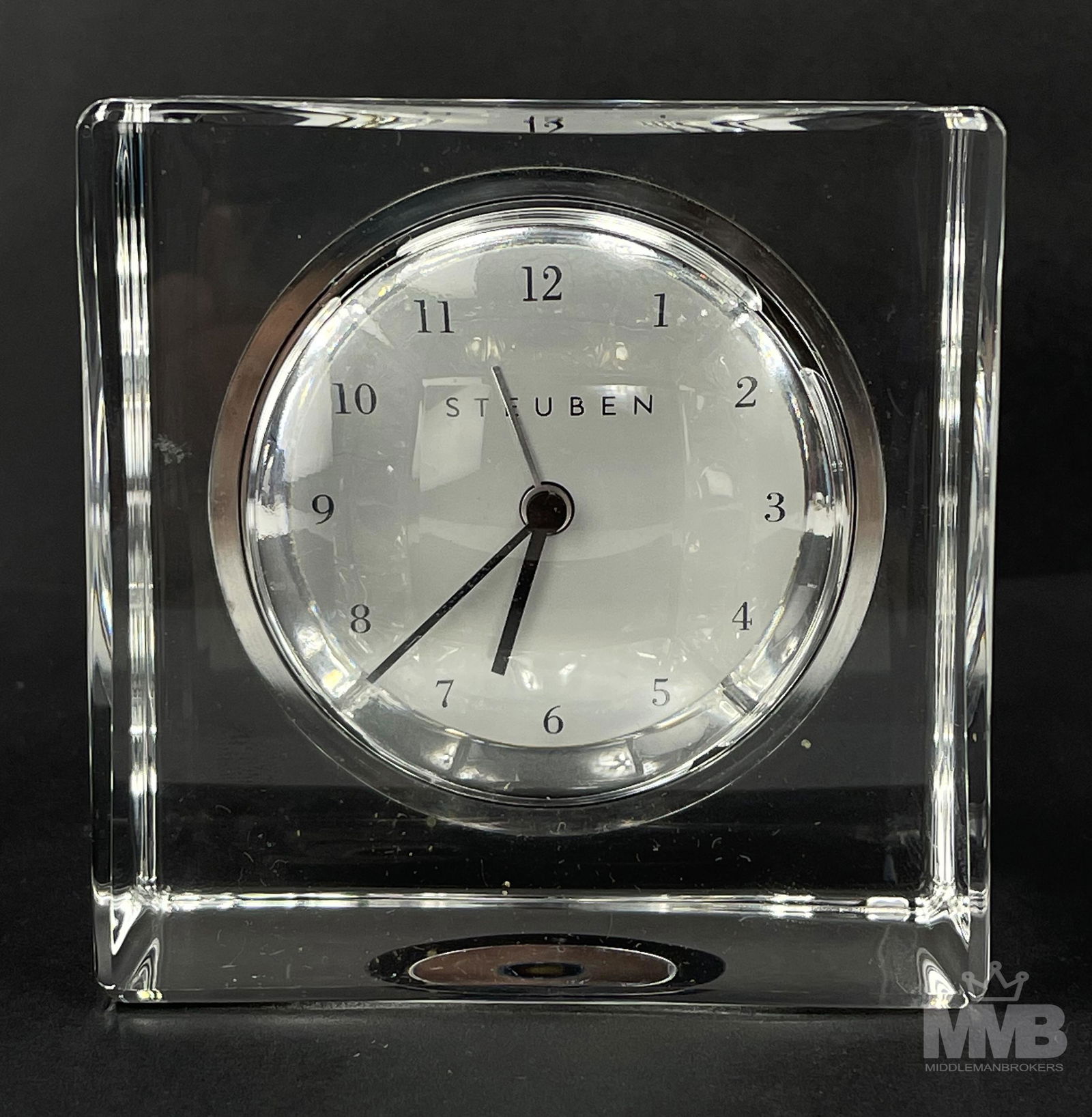 Steuben Crystal Classic Clock Art Glass Sculpture (1 of 5)