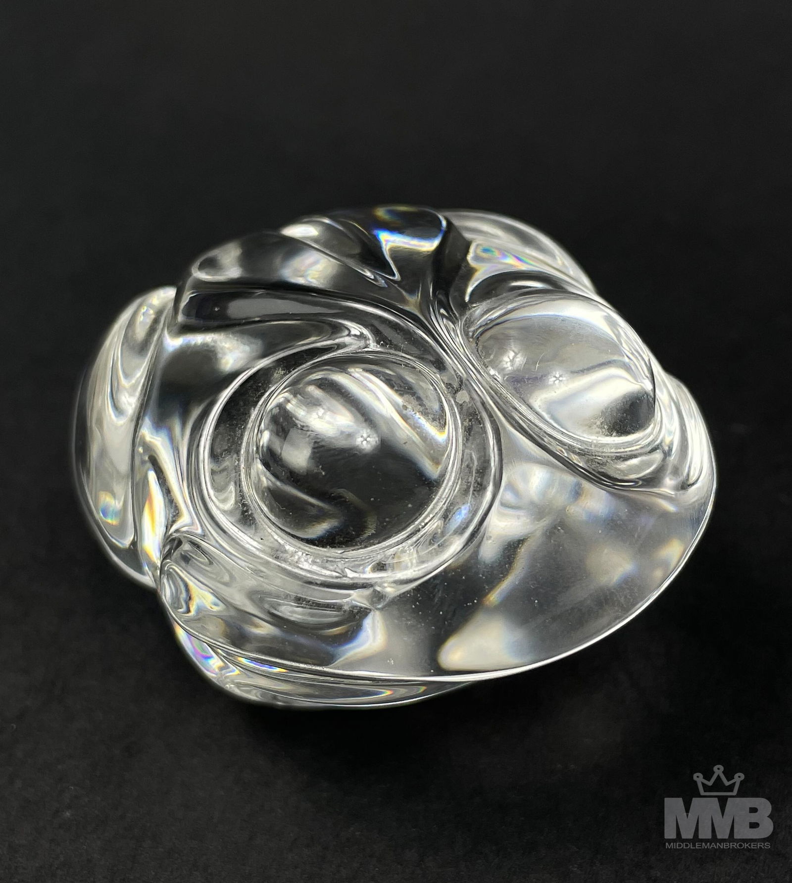 Steuben Crystal Frog Hand Cooler Desk Paperweight (1 of 3)