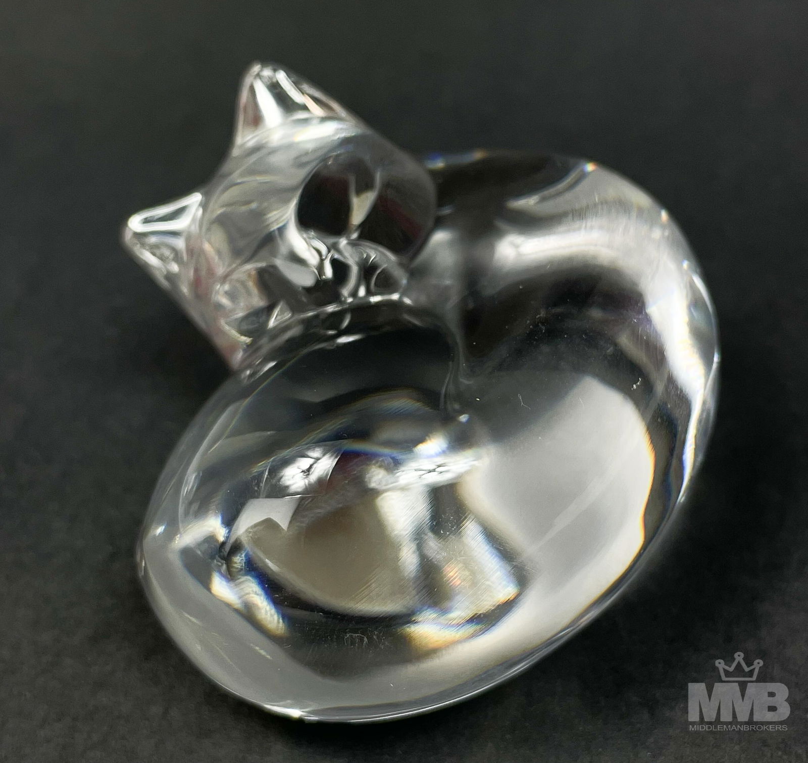 Steuben Crystal Cat Nap Hand Cooler Paperweight (1 of 6)