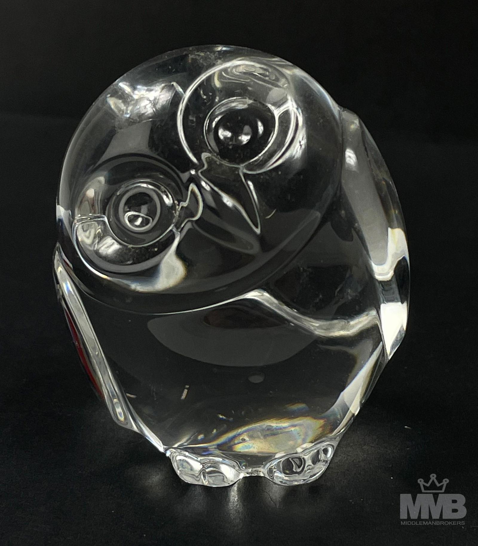 Steuben Crystal Owl Hand Cooler Desk Paperweight (1 of 4)