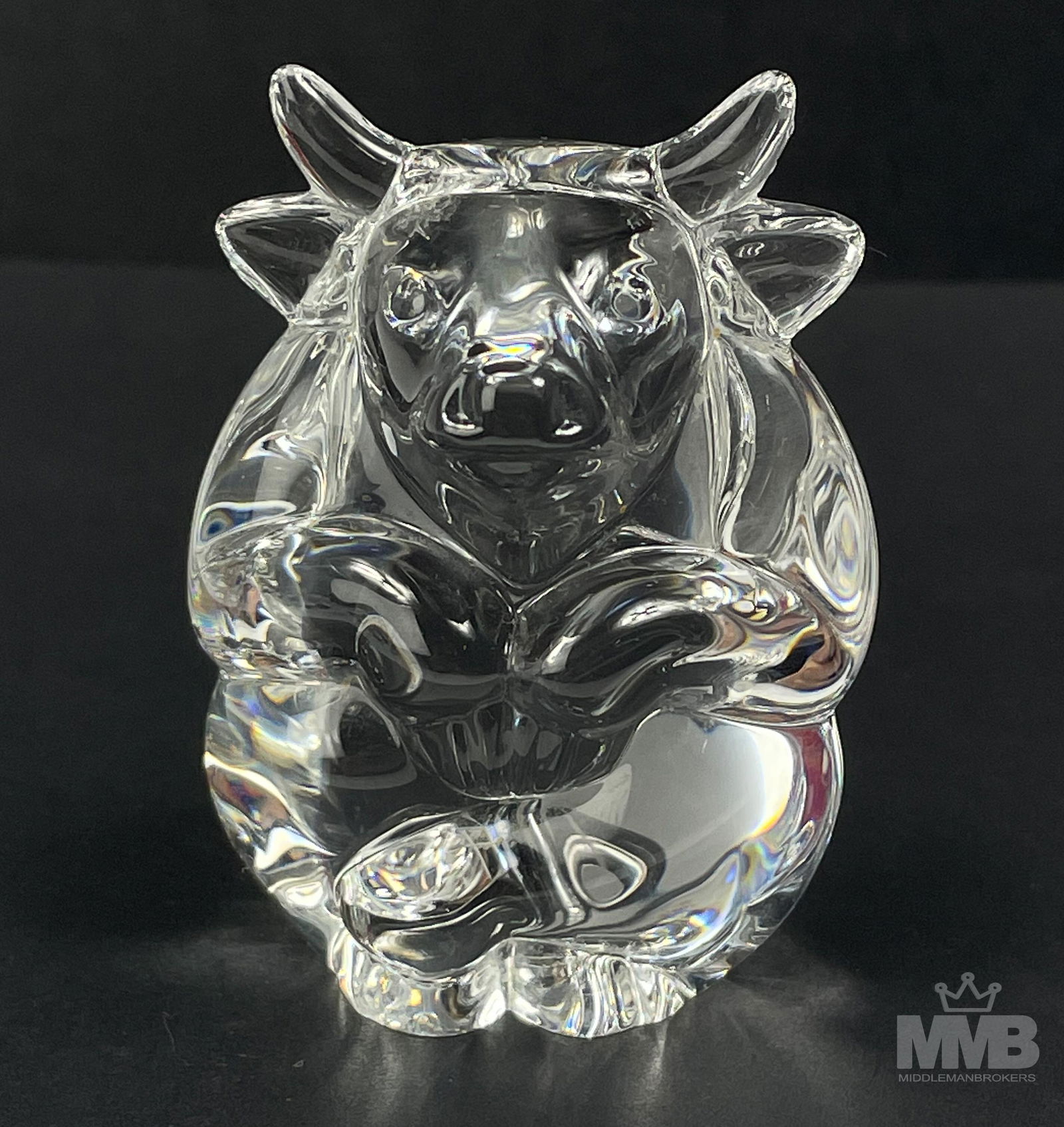 Steuben Crystal Bull LE Hand Cooler Paperweight (1 of 4)