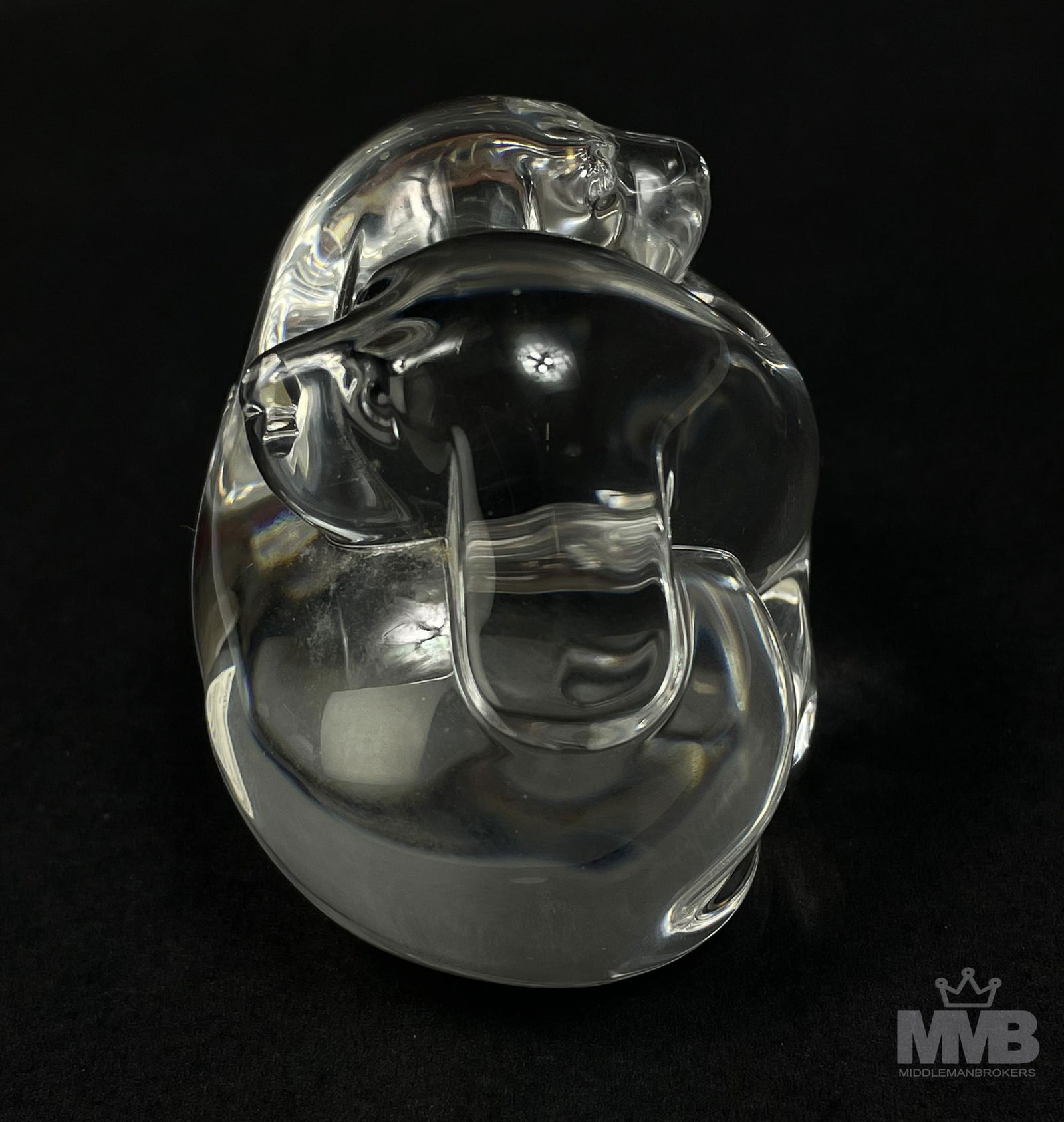 Steuben Crystal Puppy Love Glass Dog Hand Cooler (1 of 5)