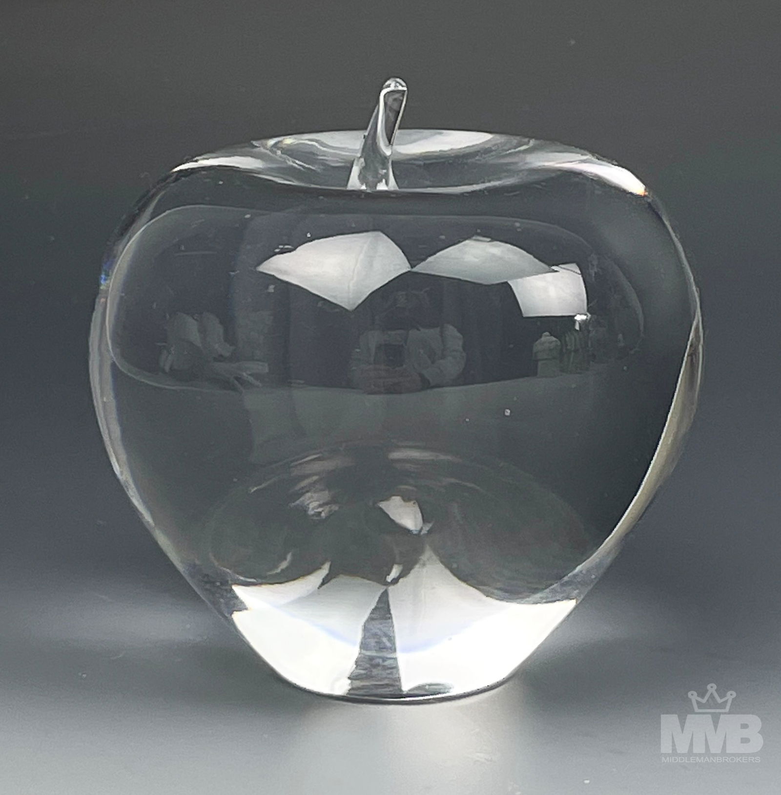 Tiffany Co Crystal Apple Blown Art Glass Sculpture (1 of 4)