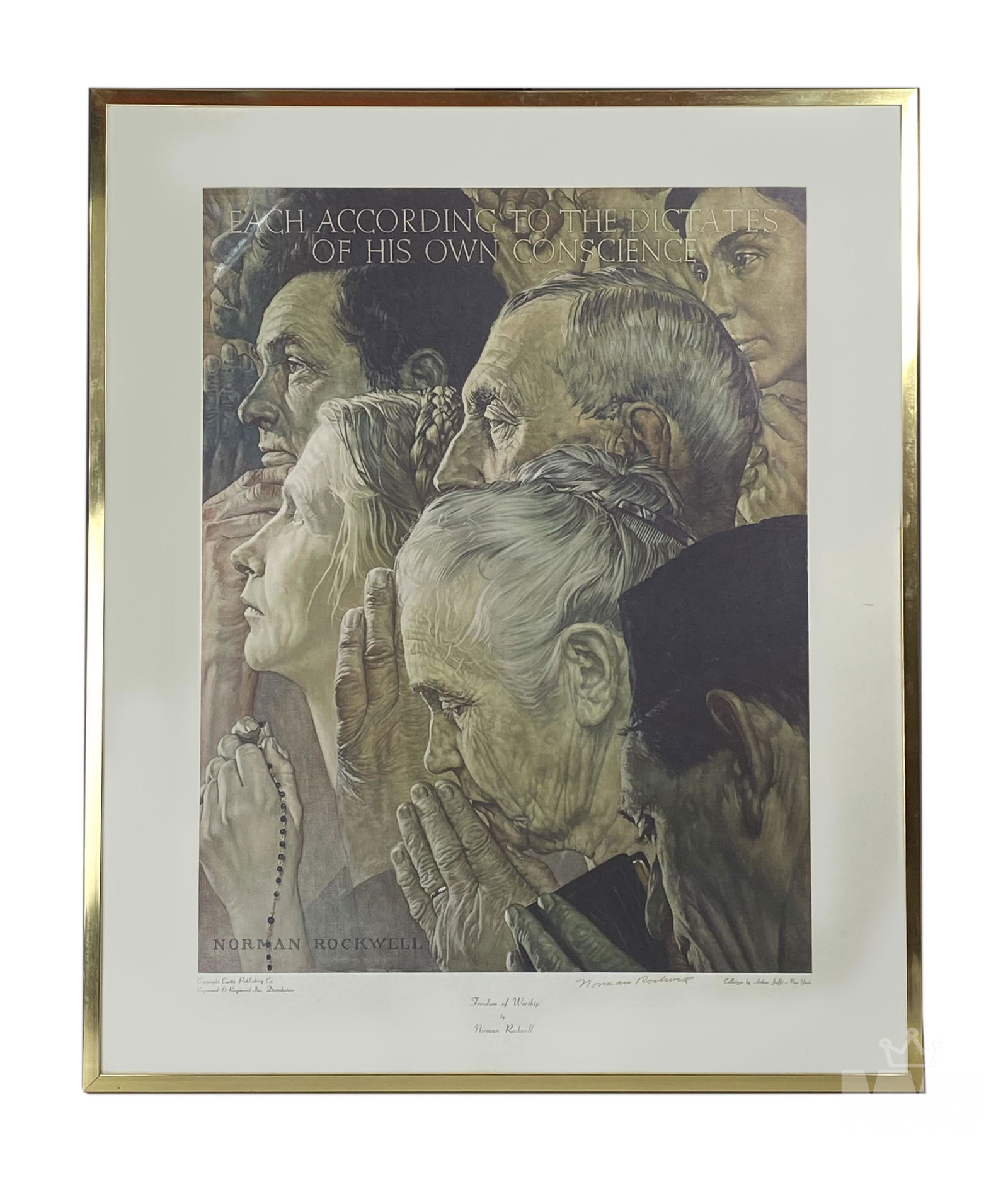Norman Rockwell Freedom Worship Lithograph SIGNED (1 of 6)