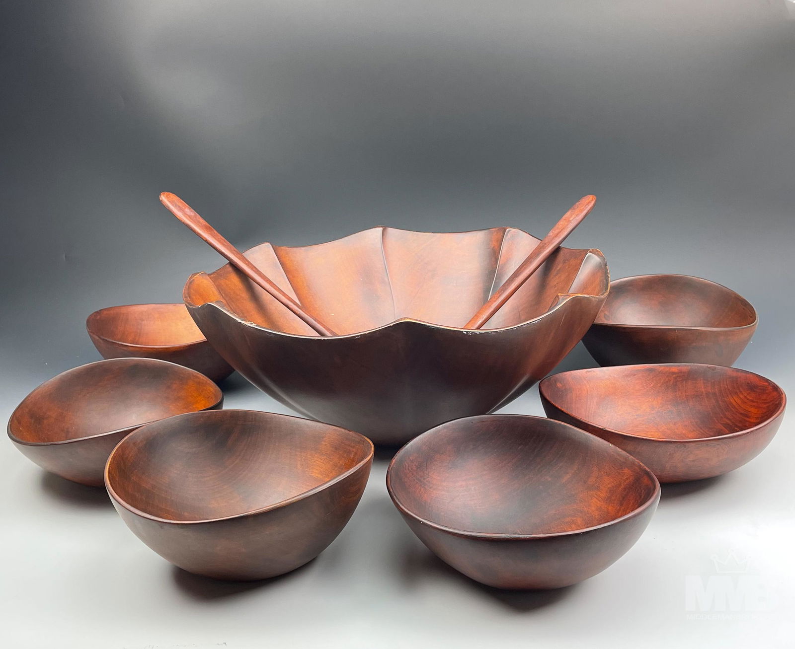 Stanley Korshak Haiti Wood Bowl Salad Serving Set (1 of 8)