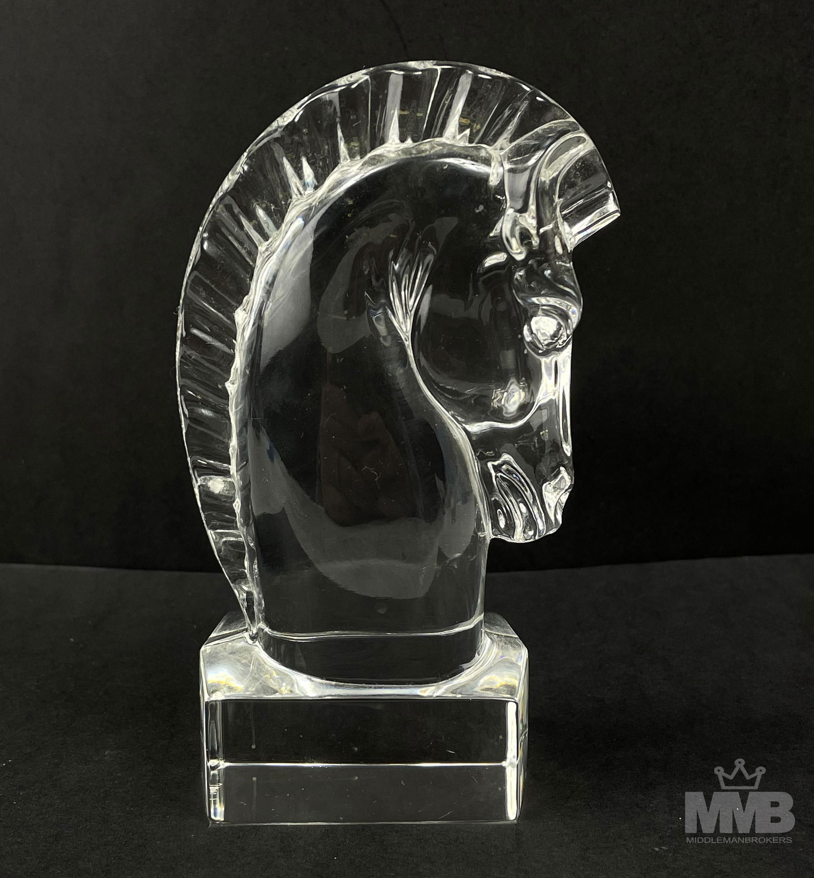 Steuben Crystal Horse Head Art Glass Paperweight (1 of 5)