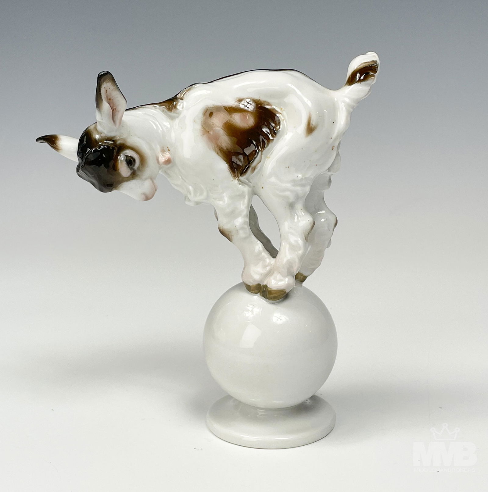 Rosenthal German Porcelain Goat on Ball Figurine (1 of 5)