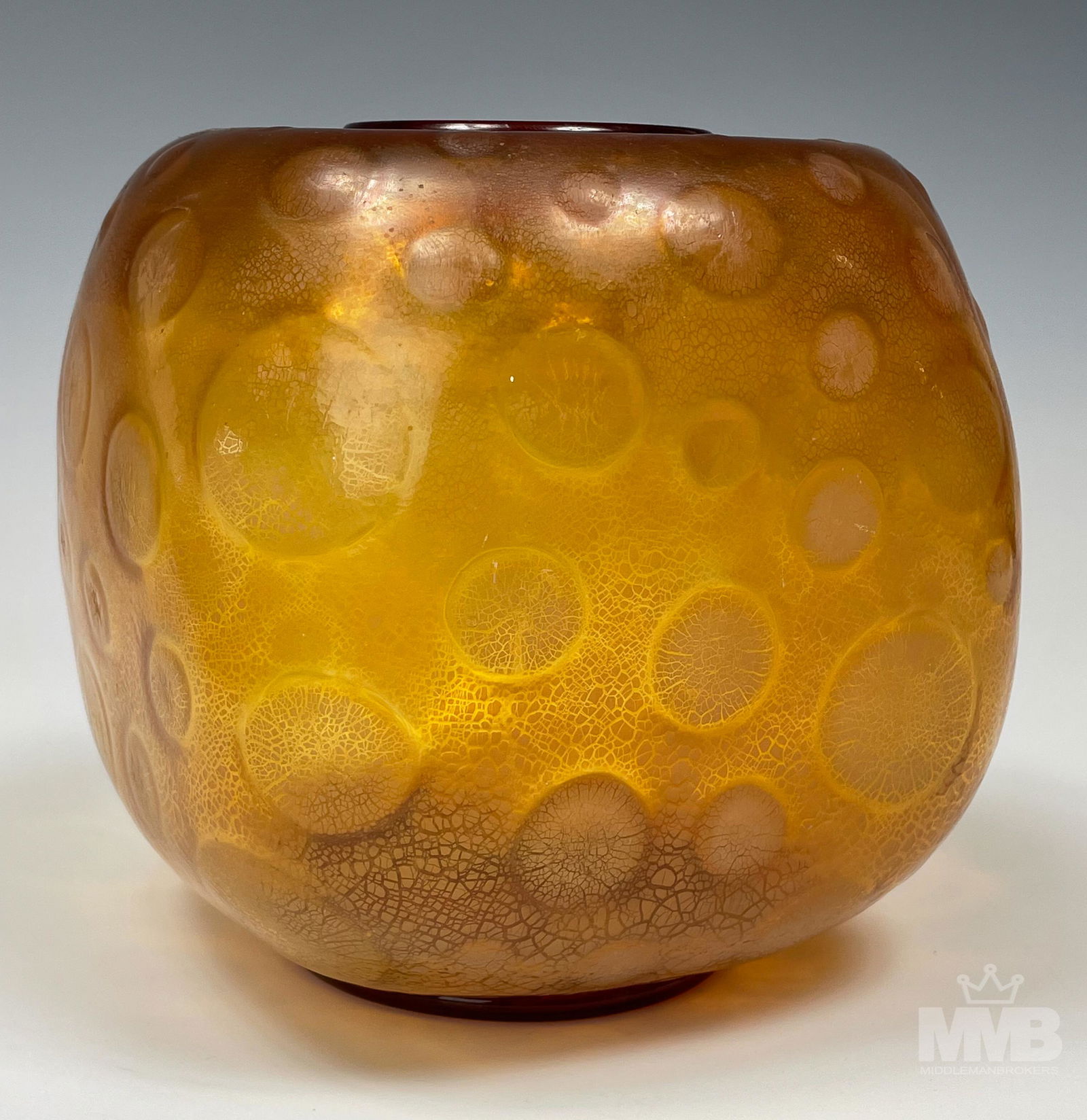 Andries Dirk Copier Art Deco Amber Art Glass Vase (1 of 6)