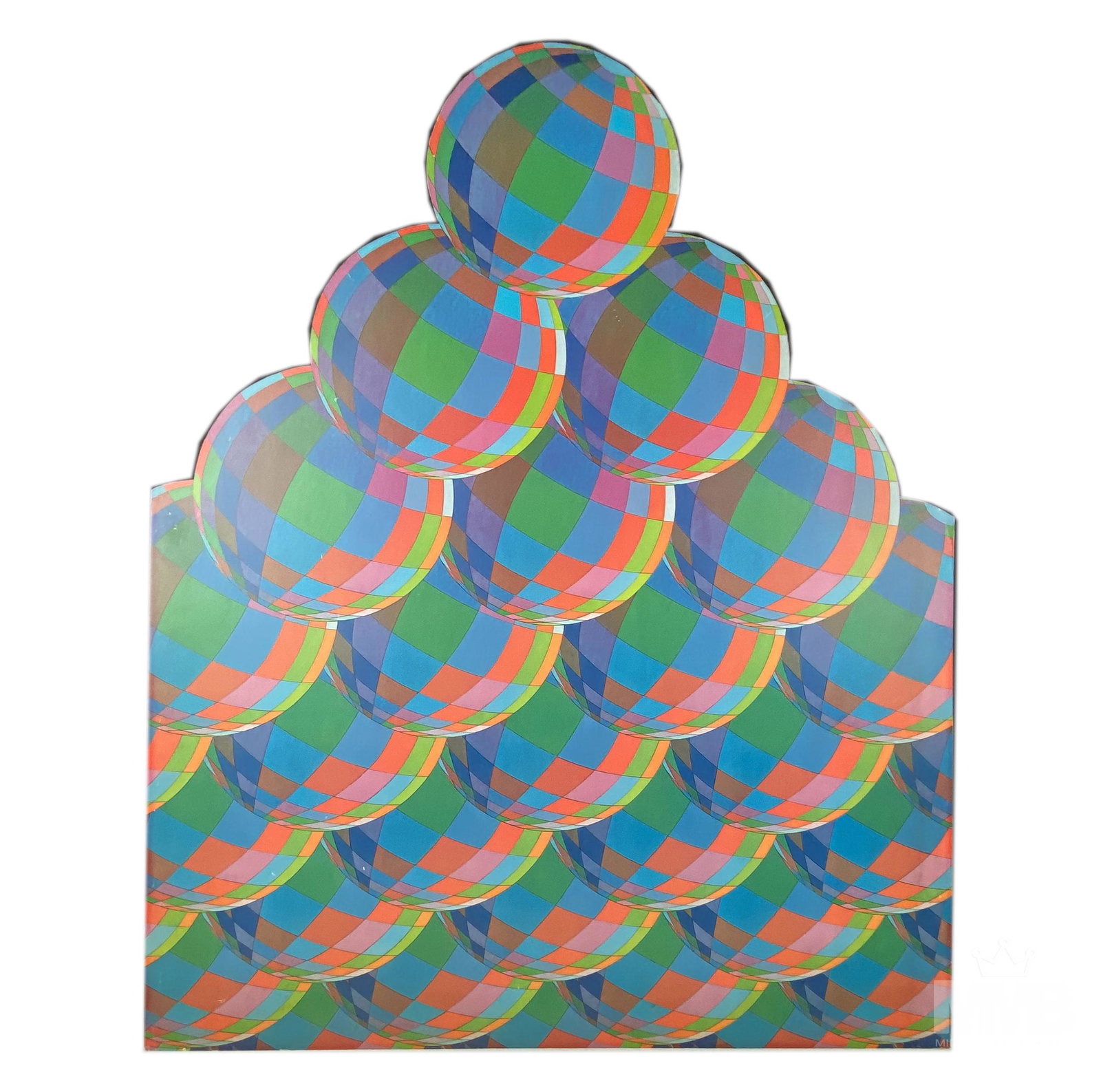 Mid Century Farbwelt Poster after Victor Vasarely: This PRINT exhibition poster is being sold as unframed. Originally designed by Victor Vasarely (Hungarian, French, 1906 - 1997). Farbwelt conceived in 1963 and painted c.1973 in an acrylic and tempera