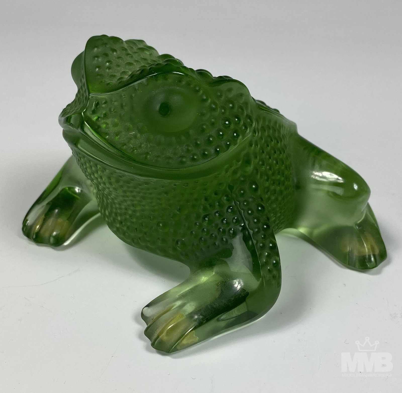 Lalique Crystal Gregoire Green Toad Frog Sculpture (1 of 8)