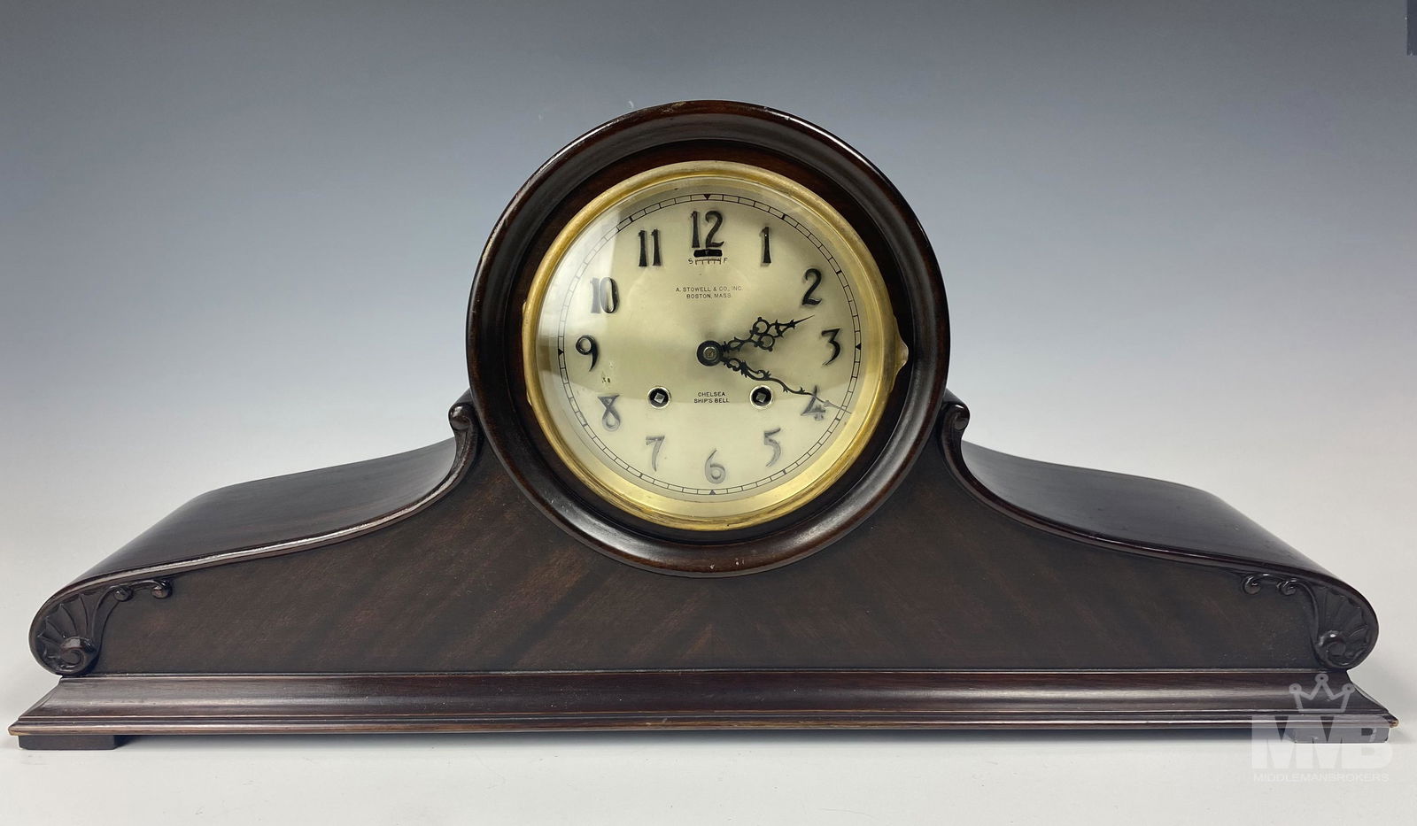 Antique Chelsea Ship's Bell Clock in Wooden Frame (1 of 9)