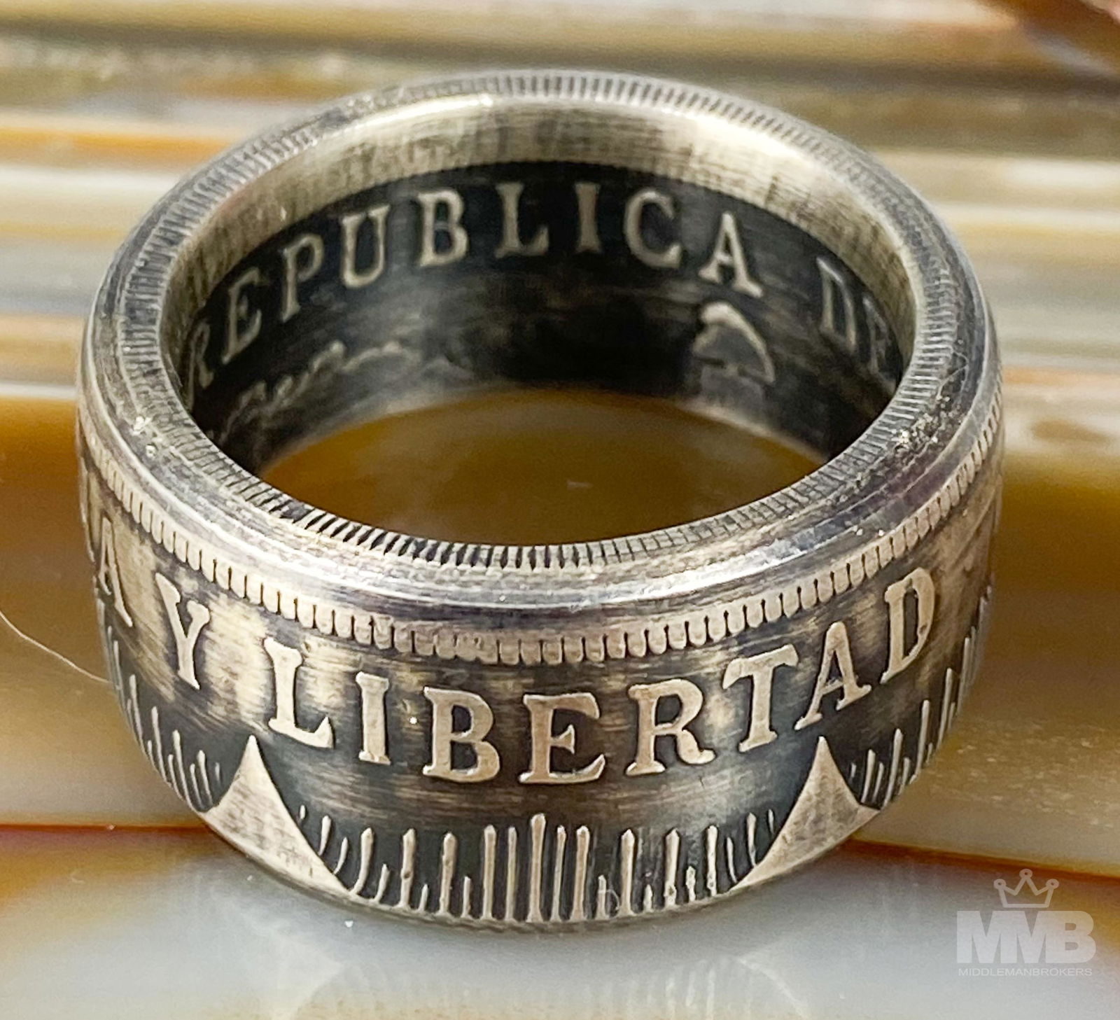 Cuban 1933 One Peso Cuba Silver Coin Ring Size 11 (1 of 2)