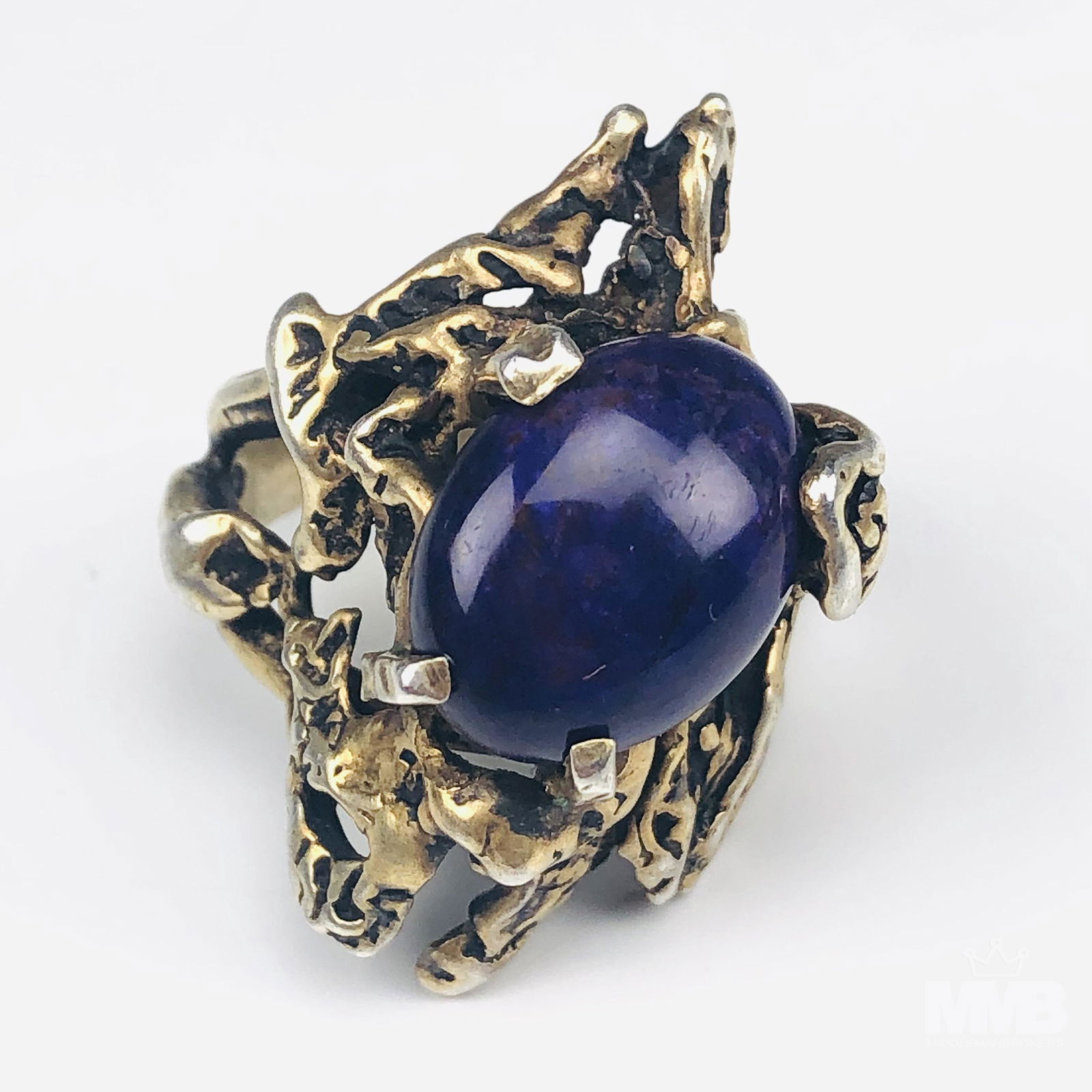 Sterling Silver Brutalist Sugilite Stone Ring 16g (1 of 7)