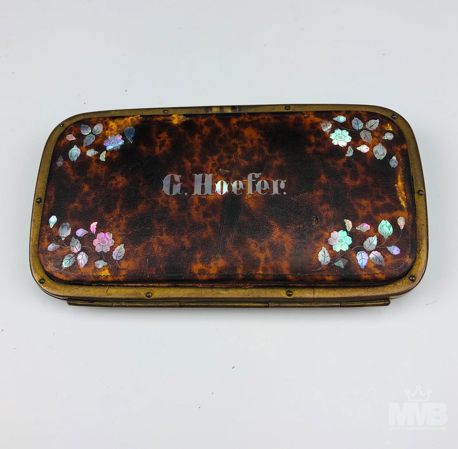 19th C Victorian Tortoise Shell MOP Inlay Purse (1 of 7)