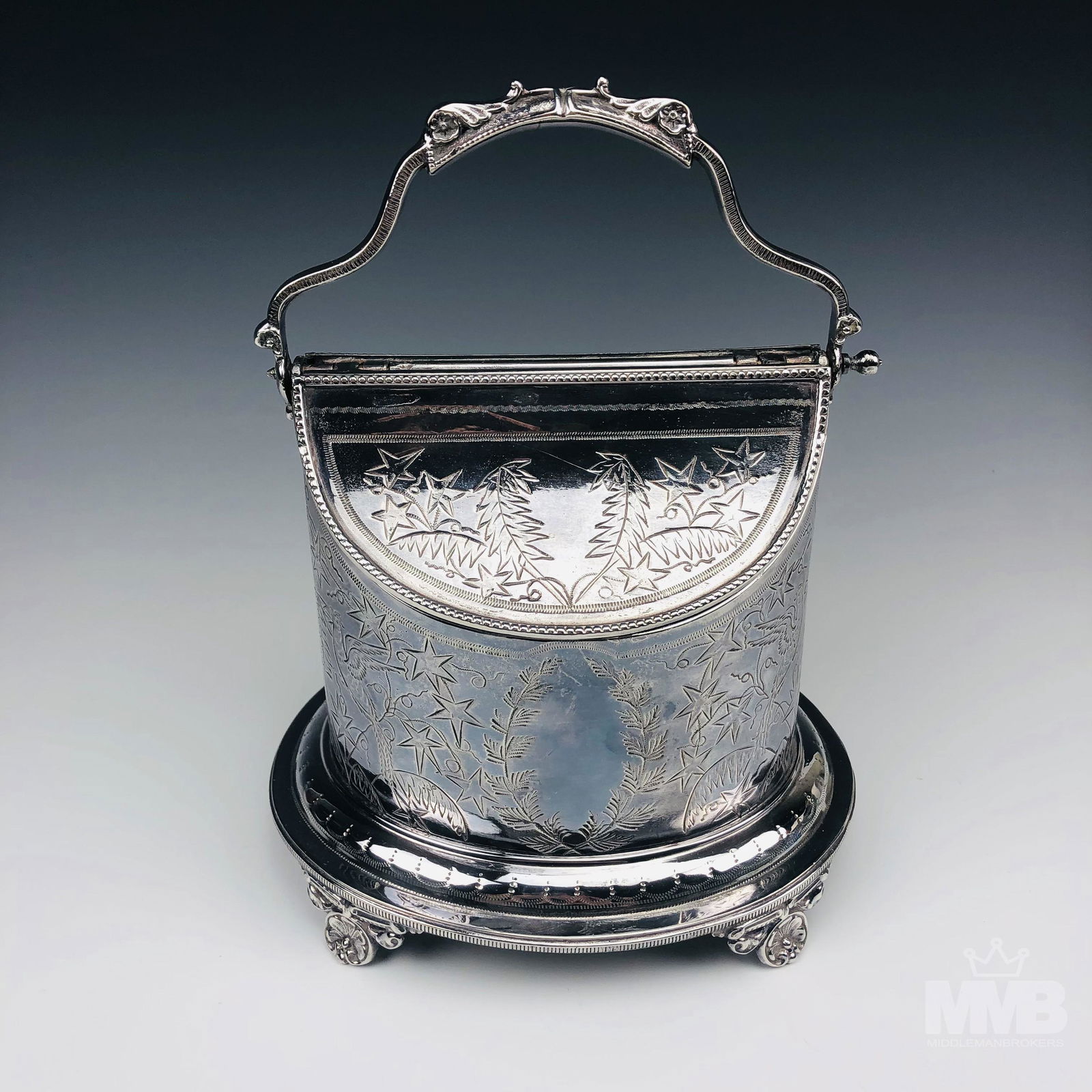 Antique Victorian Silver Plate Biscuit Barrel Jar (1 of 8)
