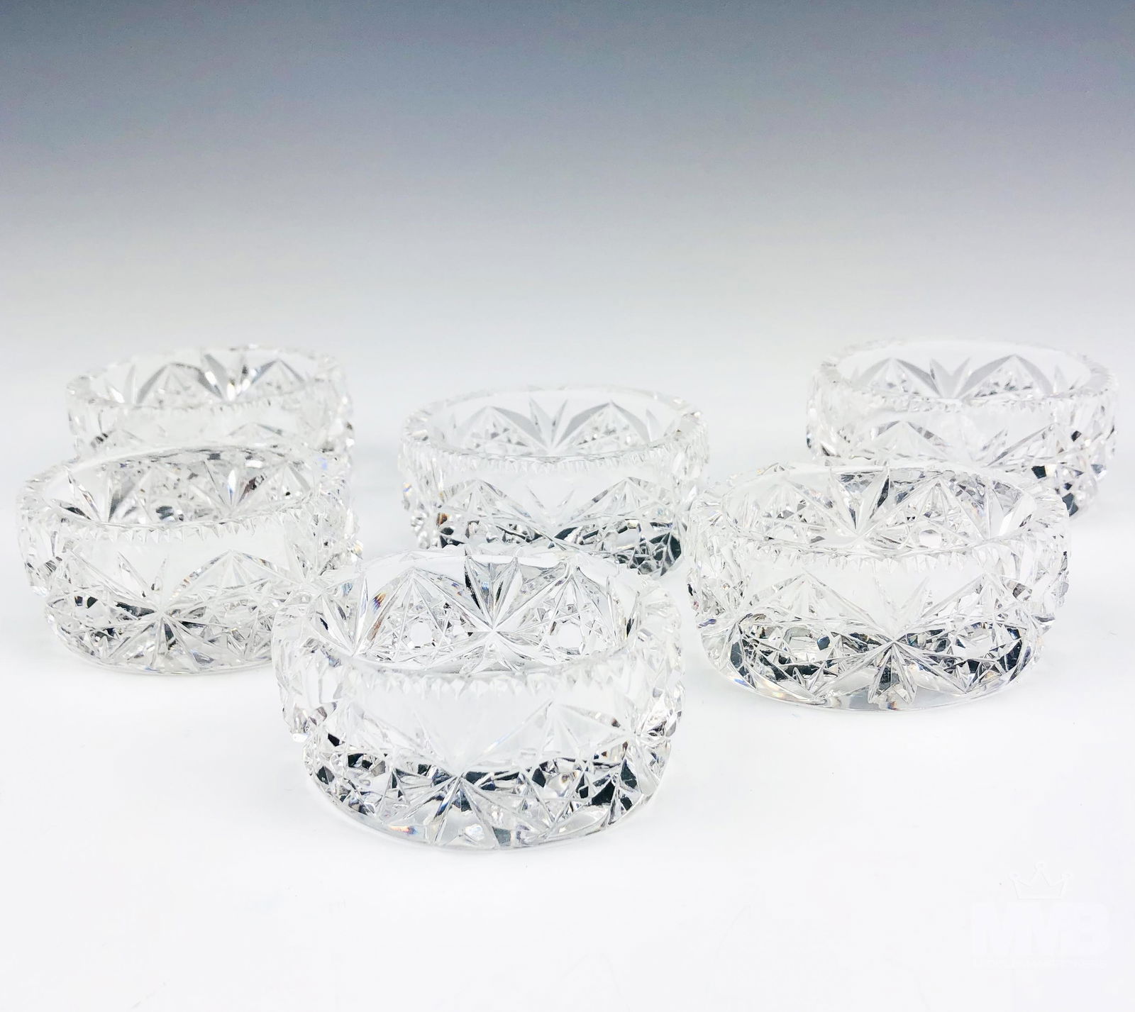 6 Signed Hawkes Cut Crystal Open Salt Cellar Dips (1 of 4)