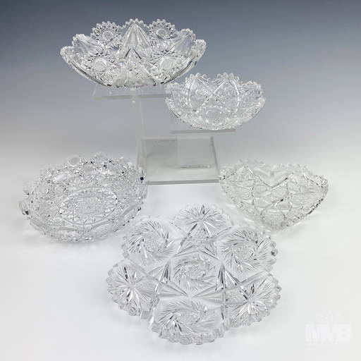 5 American Brilliant Crystal Cut Glass Plate Bowls (0286) on Dec 01, 2021 MiddleManBrokers
