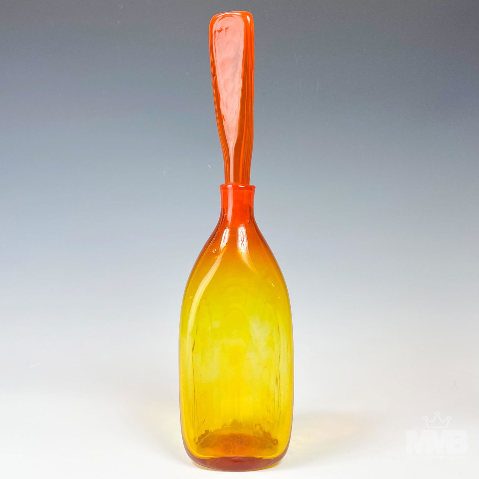 Mid Century Blenko Tangerine Art Glass Decanter (1 of 6)