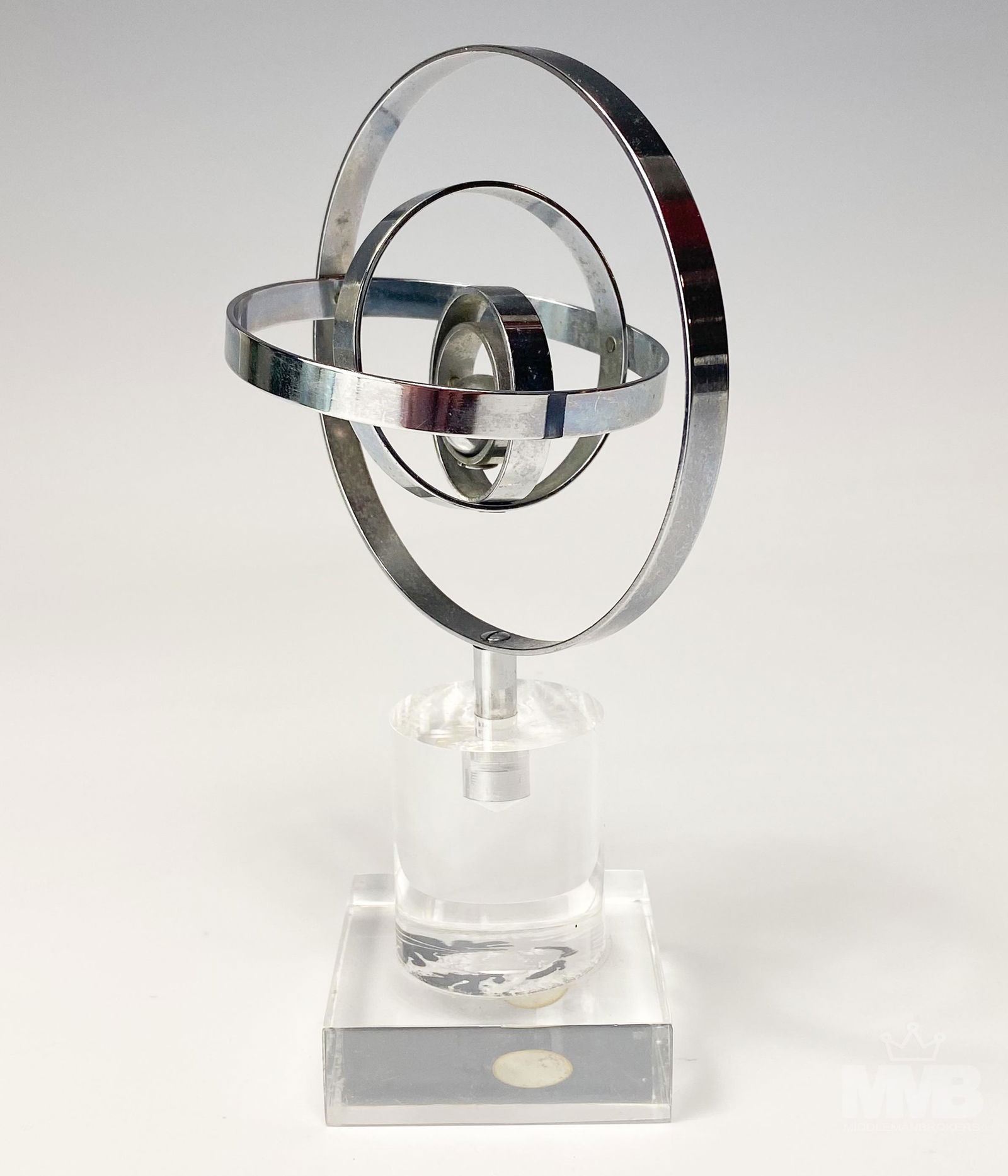 Italian Mid Century Modern Chrome Lucite Sculpture (1 of 5)