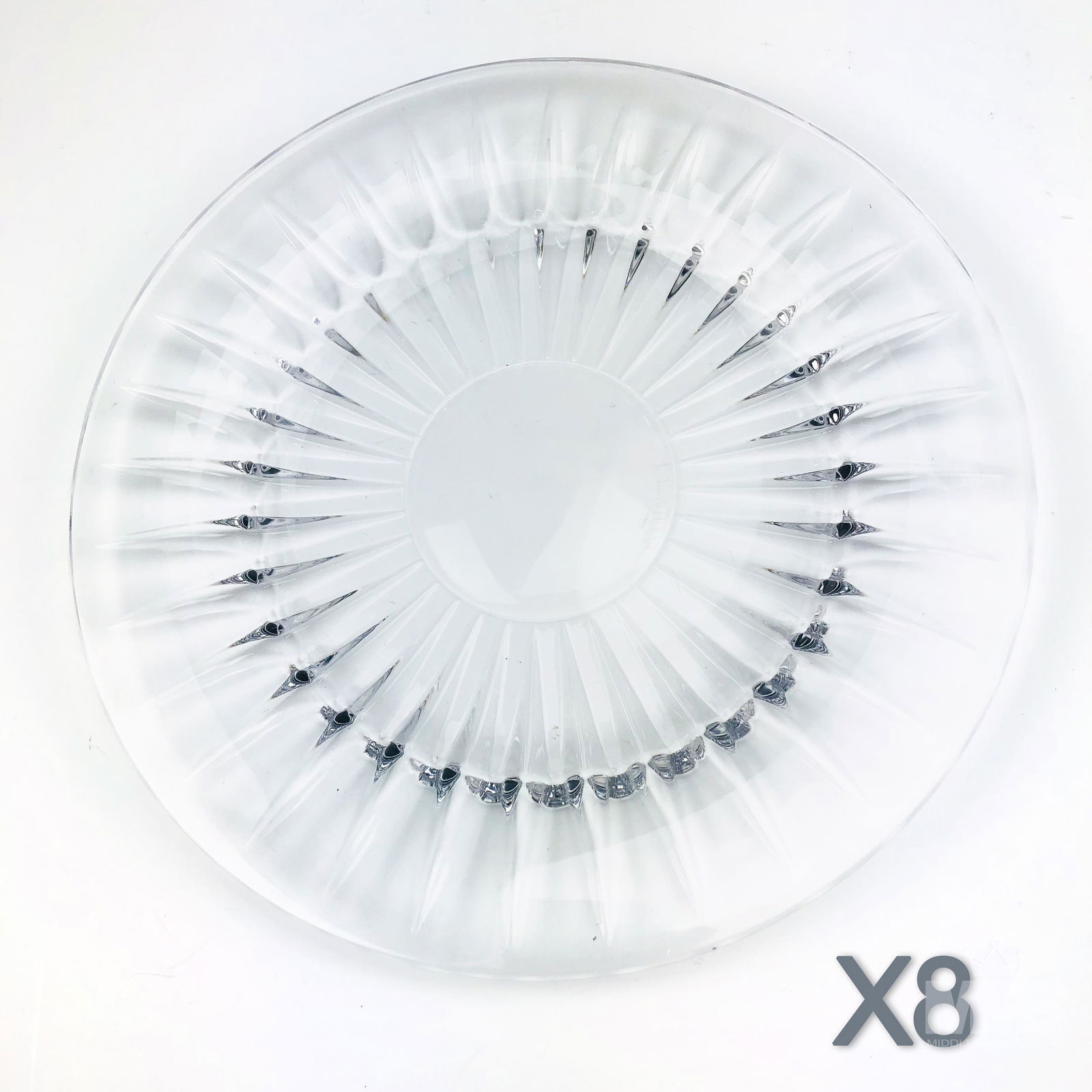 Val St Lambert Set 8 Crystal Balmoral Salad Plates (1 of 4)