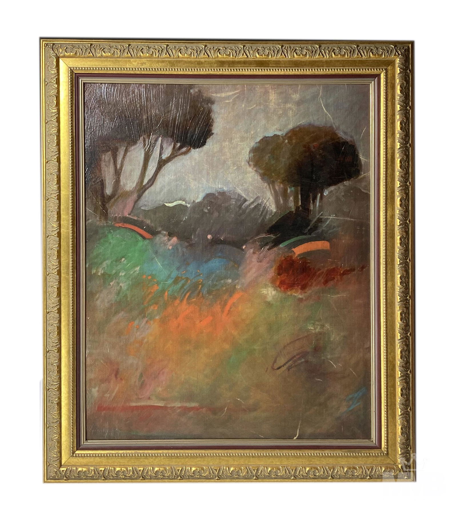 Peggy Olsen (1937-) "Monterey Trees" Oil Painting (1 of 5)