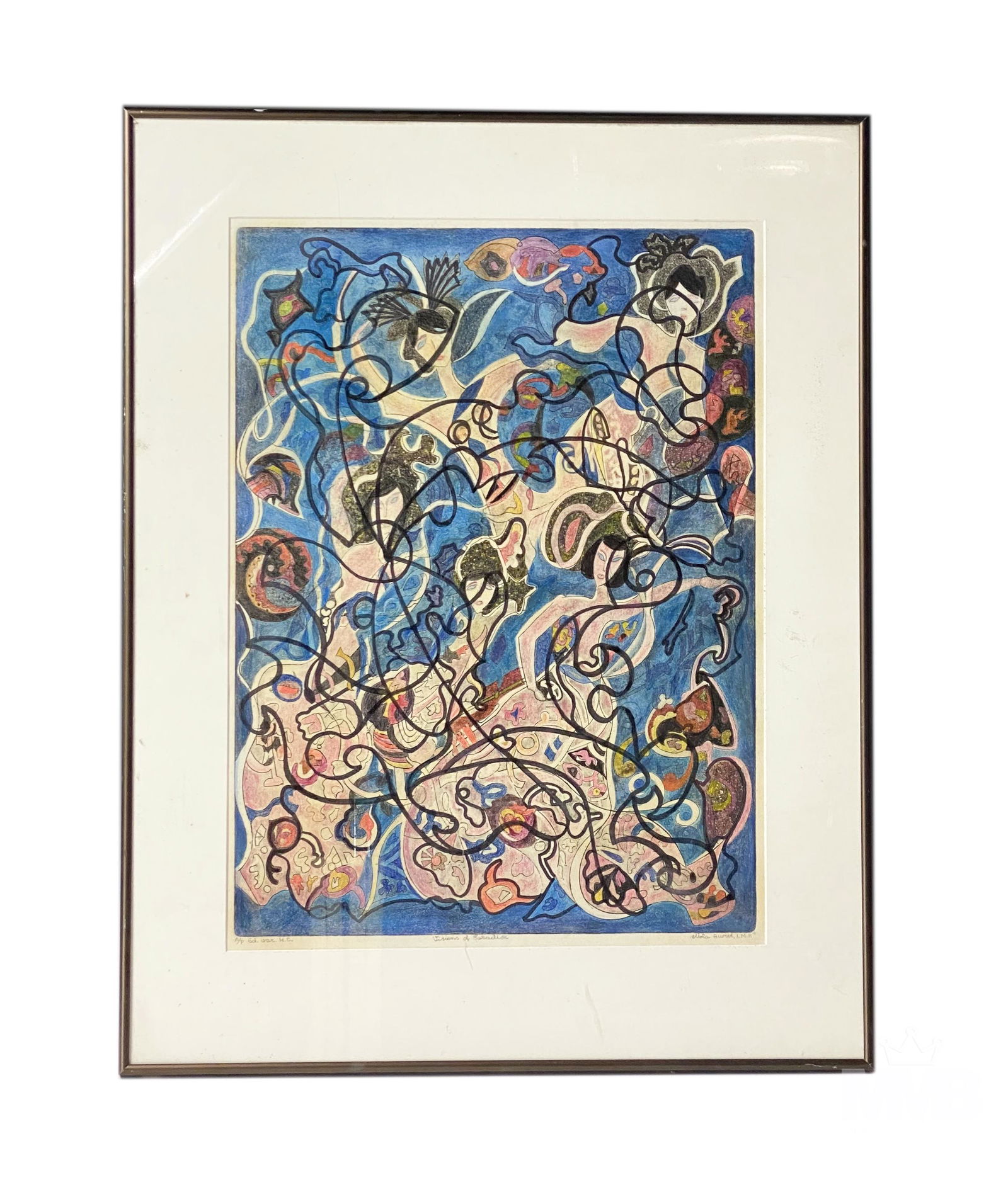 Mystery Artist Visions Paradise Hand Colored Print (1 of 4)