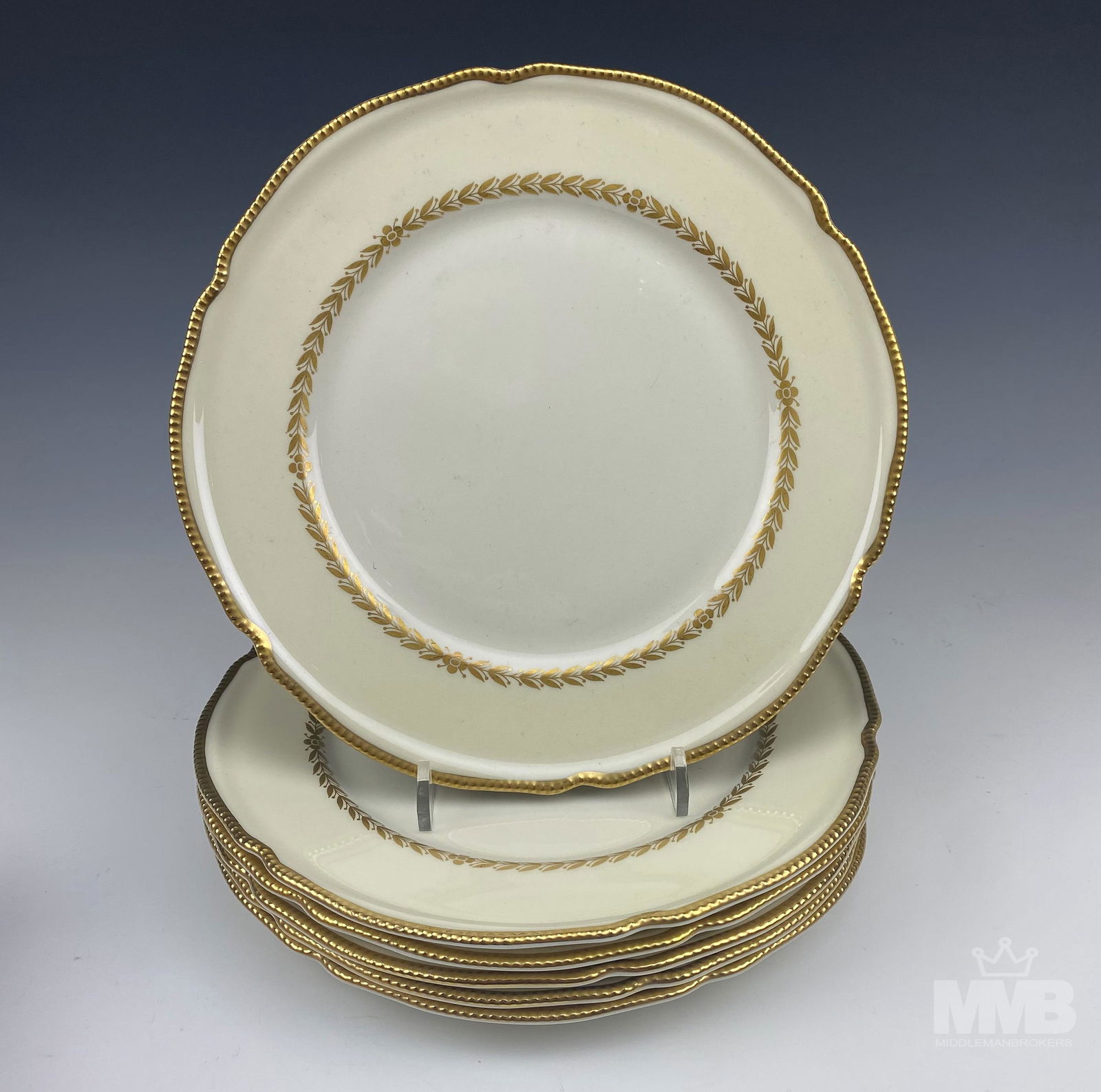 6 Signed Castleton Porcelain Laurel Dinner Plates (1 of 4)