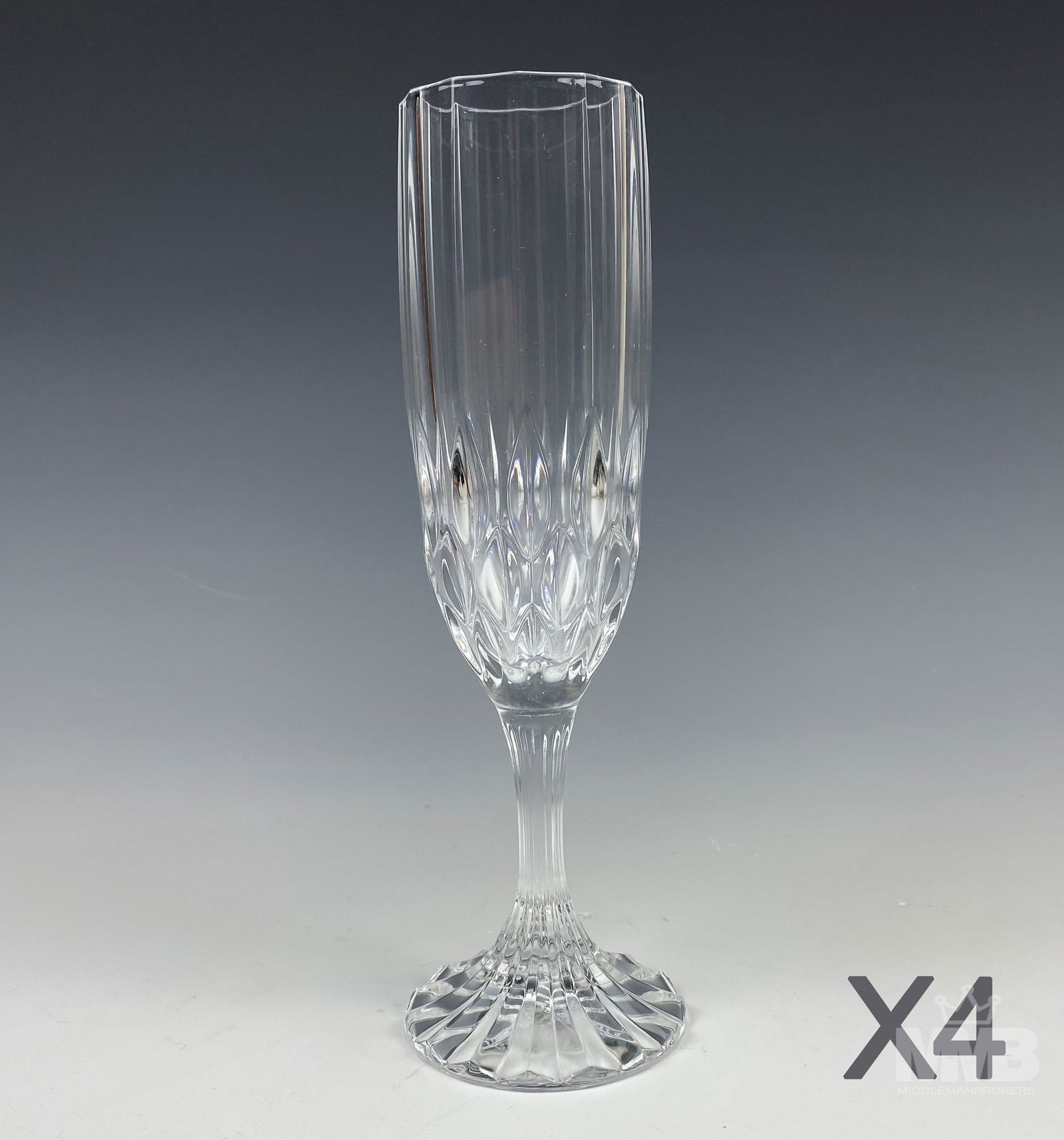 Mikasa Crystal Park Lane Fluted Champagne Goblet 4 (1 of 6)