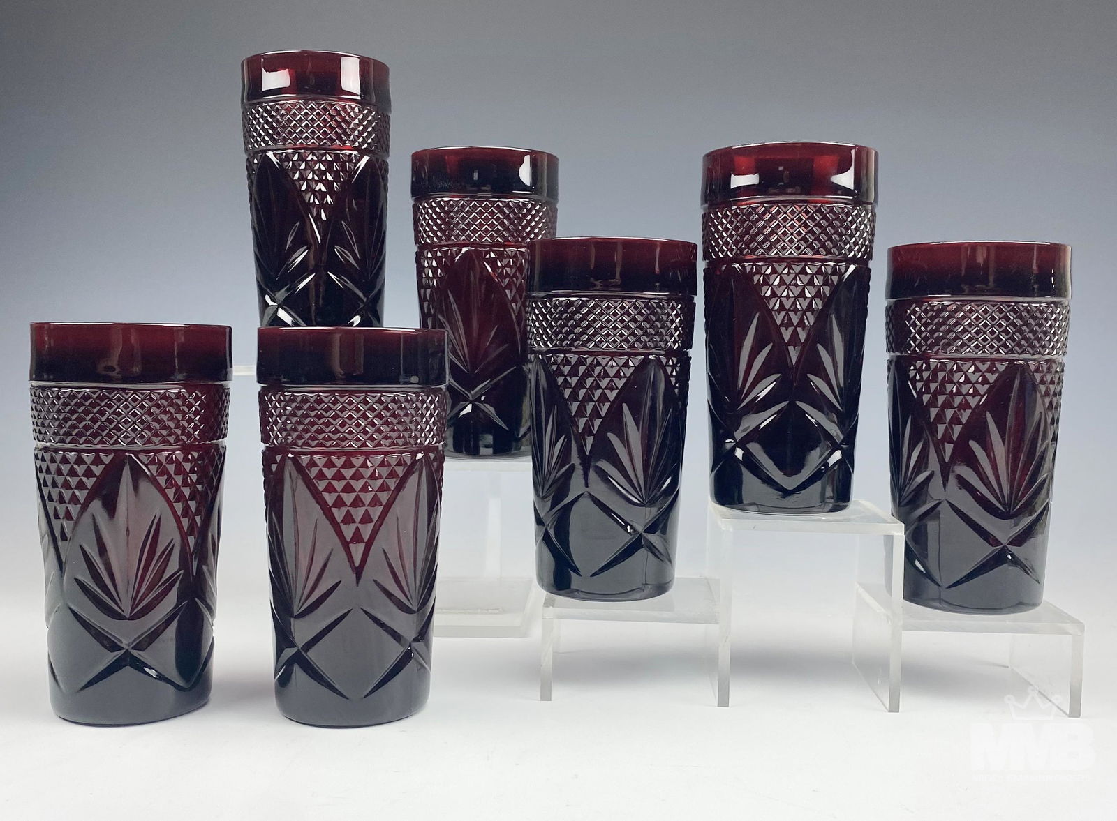 7 Luminarc Arcoroc Durand Ruby Red Glass Tumblers (1 of 5)
