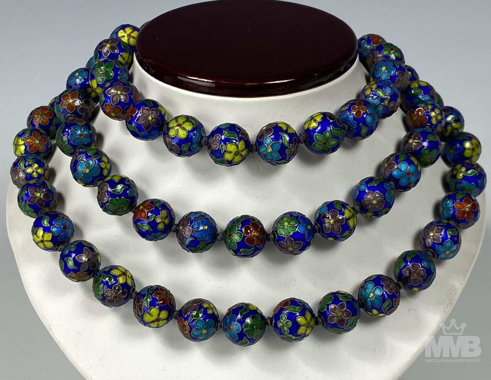 Chinese Export Cloisonne Enamel Beaded Necklace (1 of 7)
