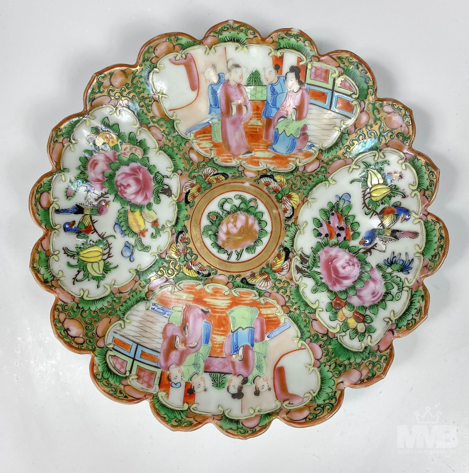 Old Chinese Rose Medallion Painted Porcelain Plate (1 of 10)