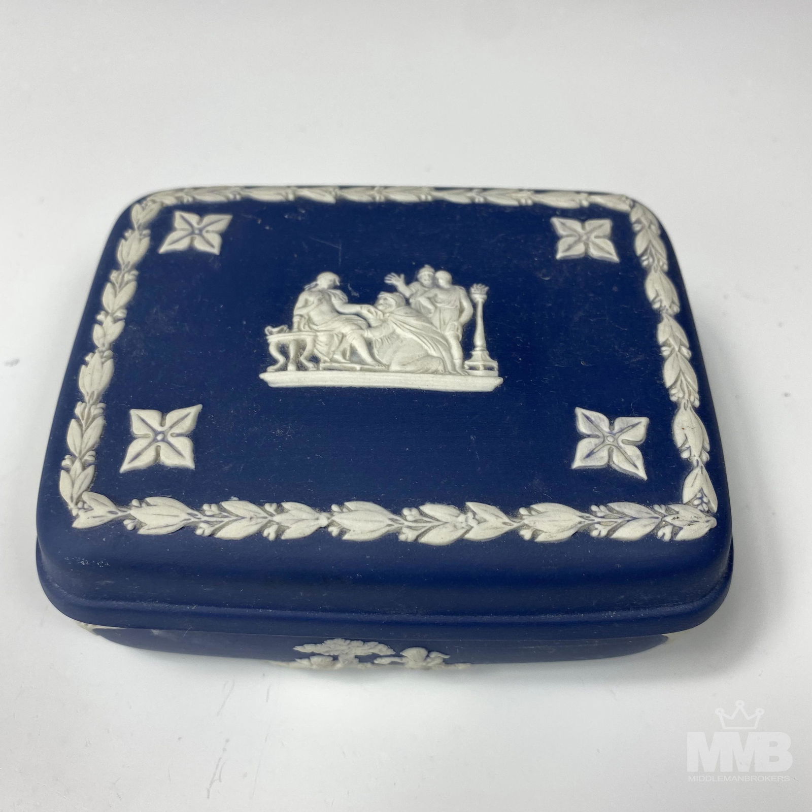 Wedgwood England Blue Jasperware Trinket Box (1 of 8)