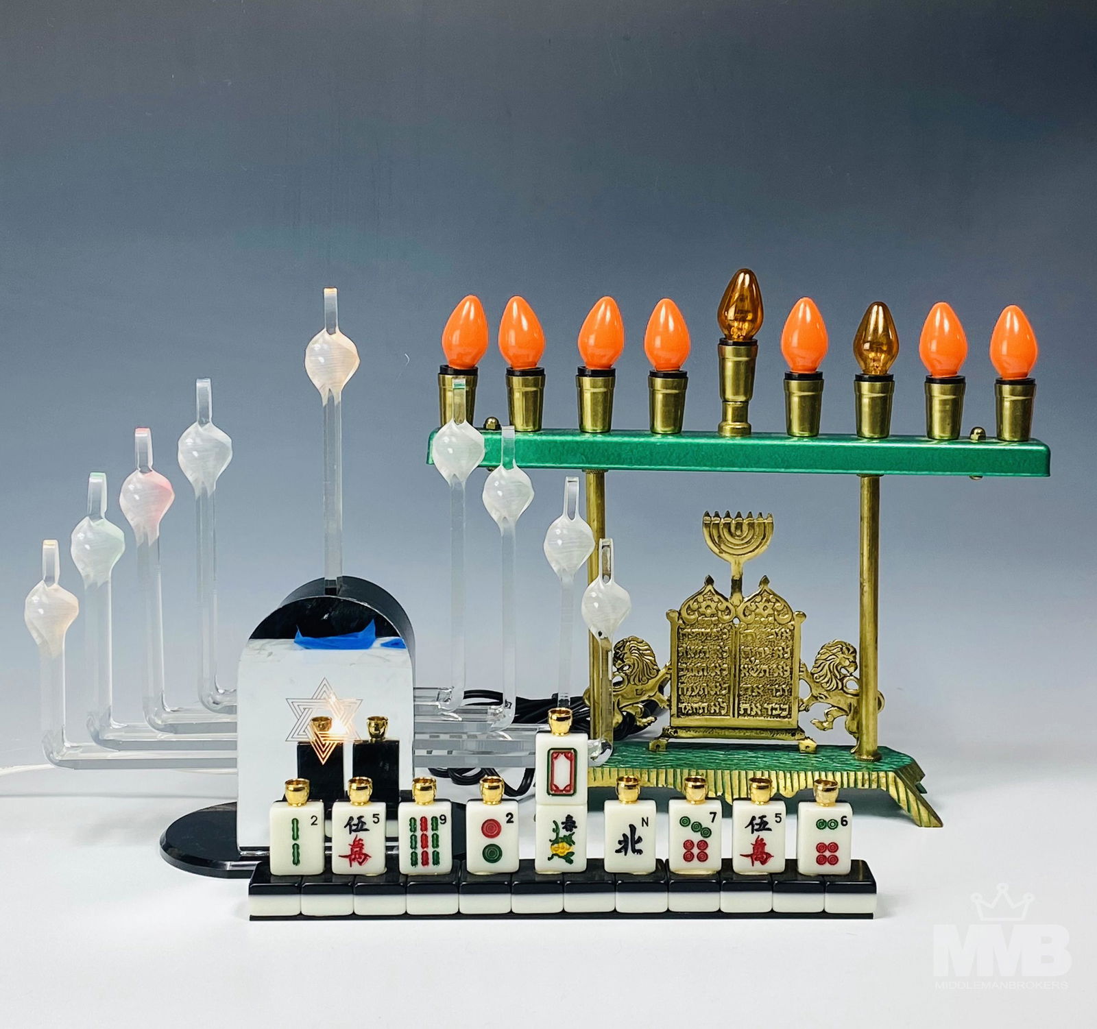 3 Hanukah Jewish Judaica Candleholder Menorah Lot (1 of 8)