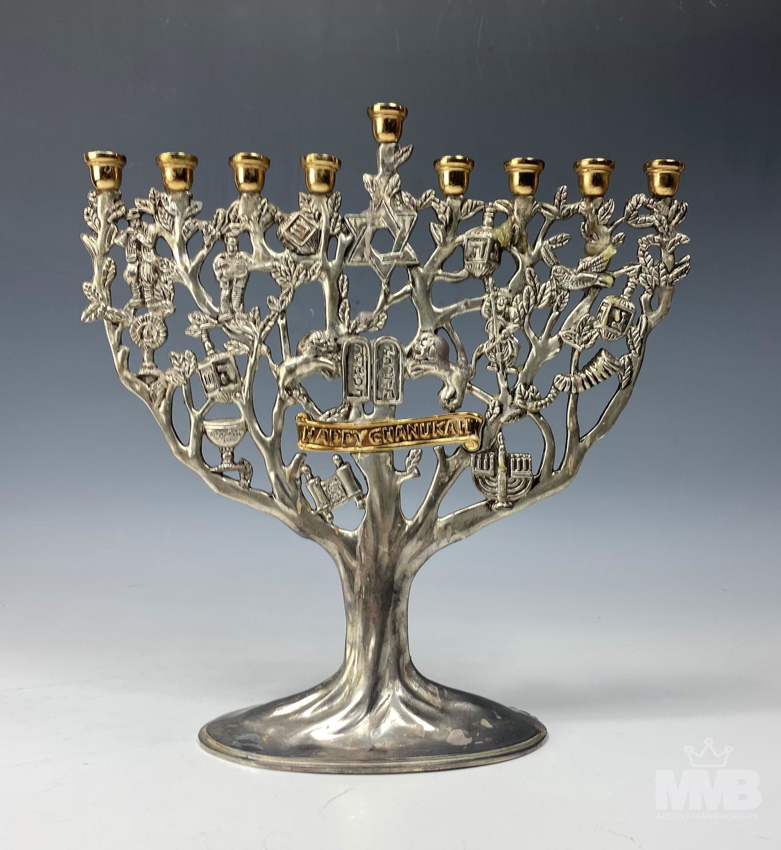 Godinger Silver Plate Judaica Hanukkah Menorah (1 of 6)