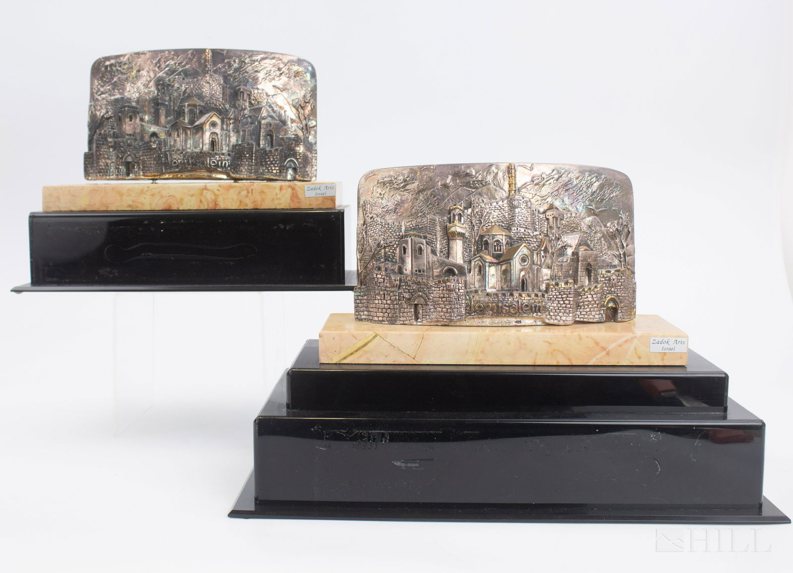 Pair of Zadok Arts 925 Silver Jerusalem Sculptures (1 of 6)